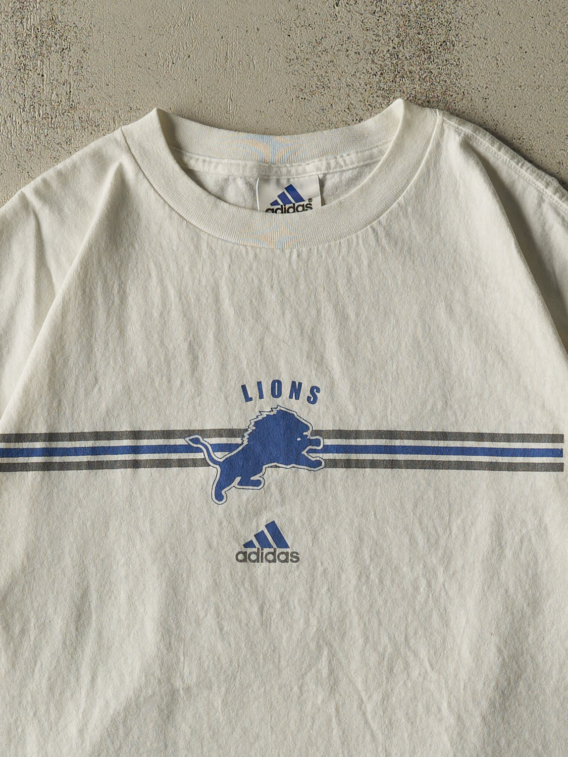Vintage 90s White Detroit Lions Adidas Tee (XL/XXL) - Image 2