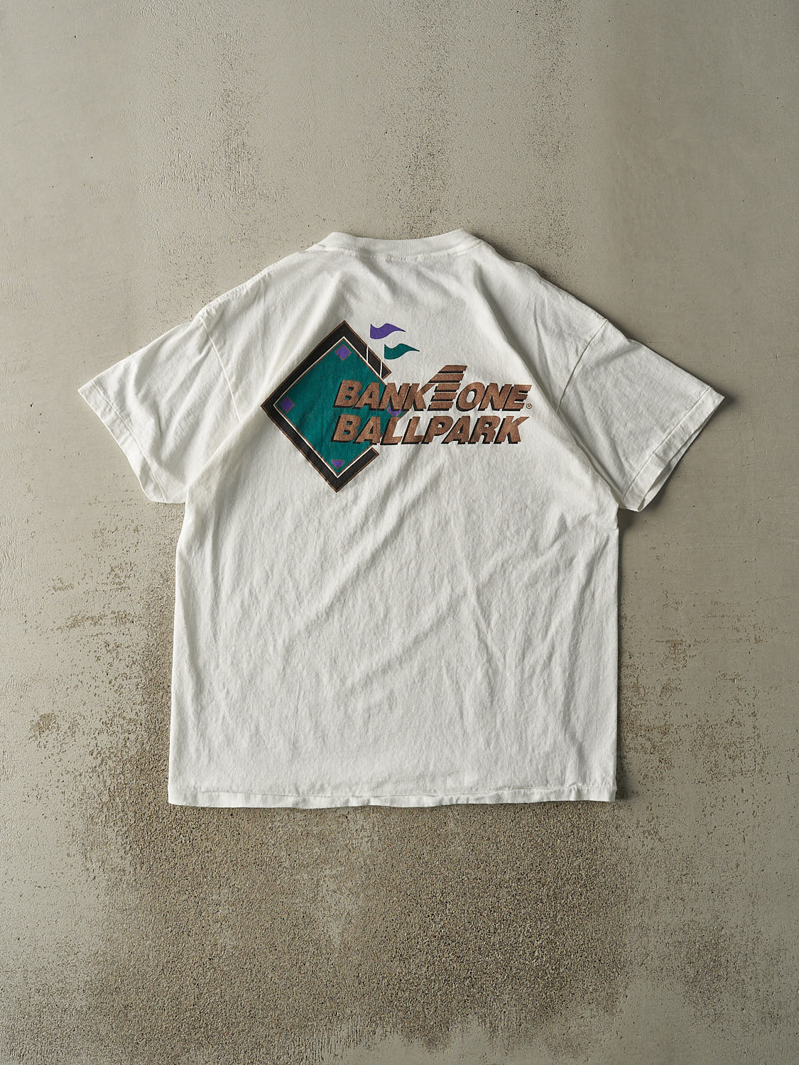 Vintage 90s White Diamond Backs Tee (XL) - Image 2