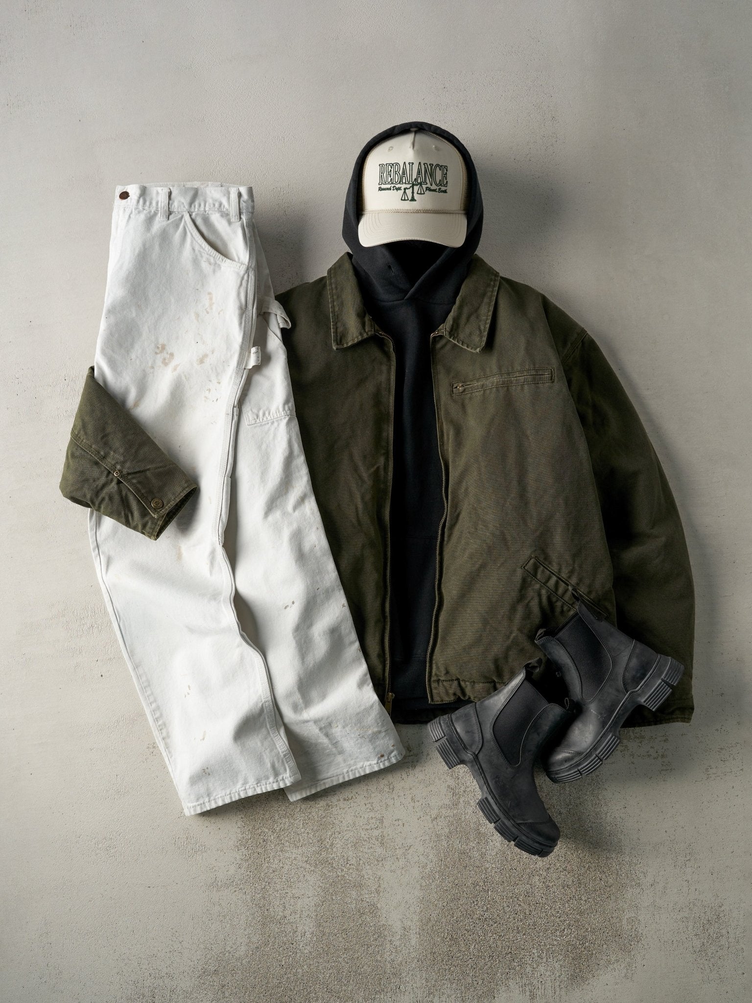 Vintage 90s White Dickies Carpenter Pants (34x30.5) - Image 2