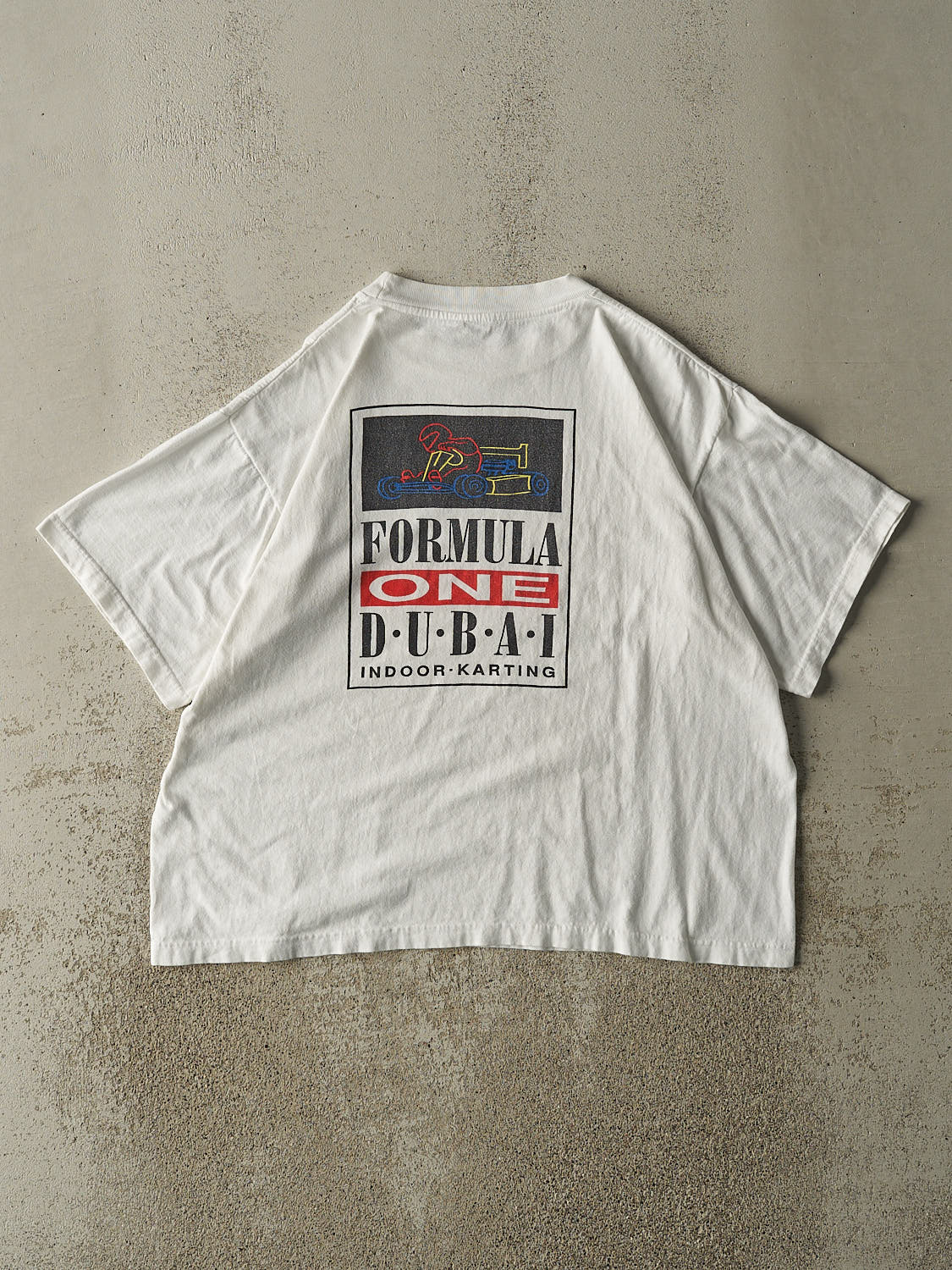 Vintage 90s White Formula One Dubai Tee (M/L) - Image 2