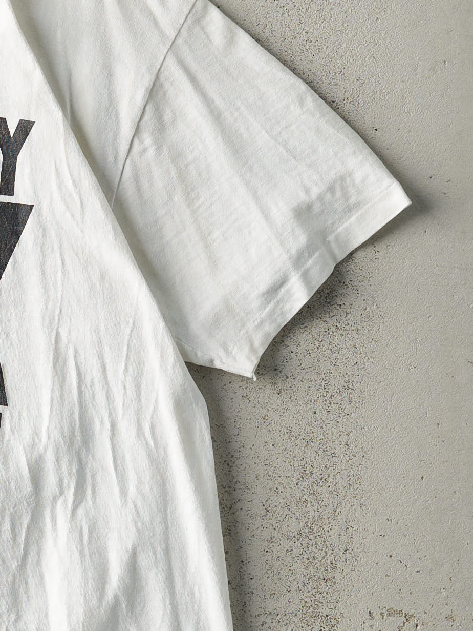 Vintage 90s White "Frankie Says Relax" Single Stitch Tee (M) - Image 3