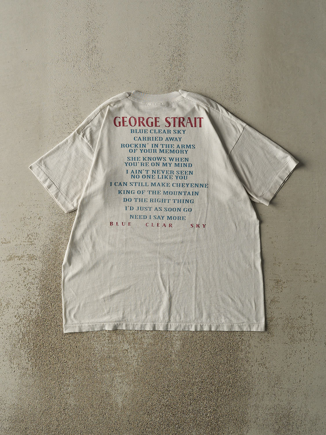 Vintage 90s White George Strait Tour Single Stitch Tee (L/XL) - Image 2