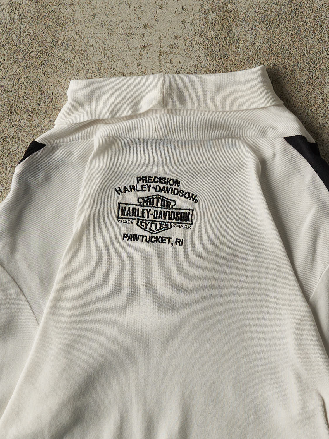 Vintage 90s White Harley Davidson Pawtucket RI Turtle Neck Long Sleeve (XXS/XS) - Image 4