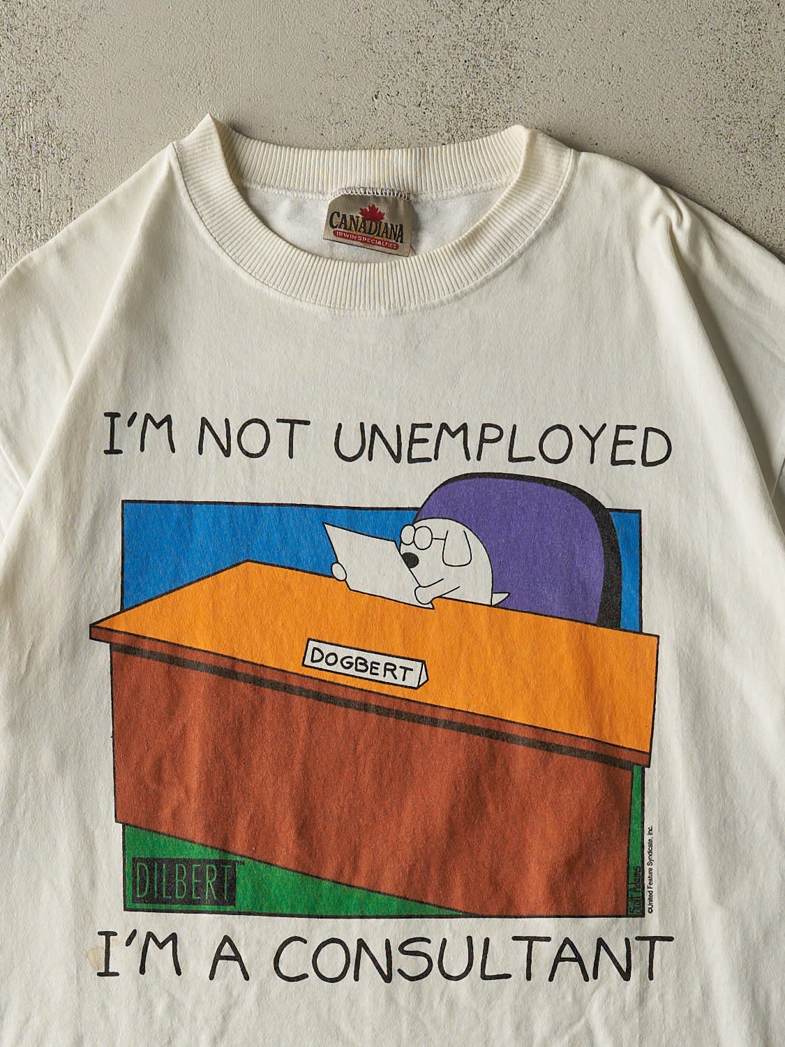 Vintage 90s White "I'm A Consultant" Dilbert Tee (XXL/XXXL) - Image 2