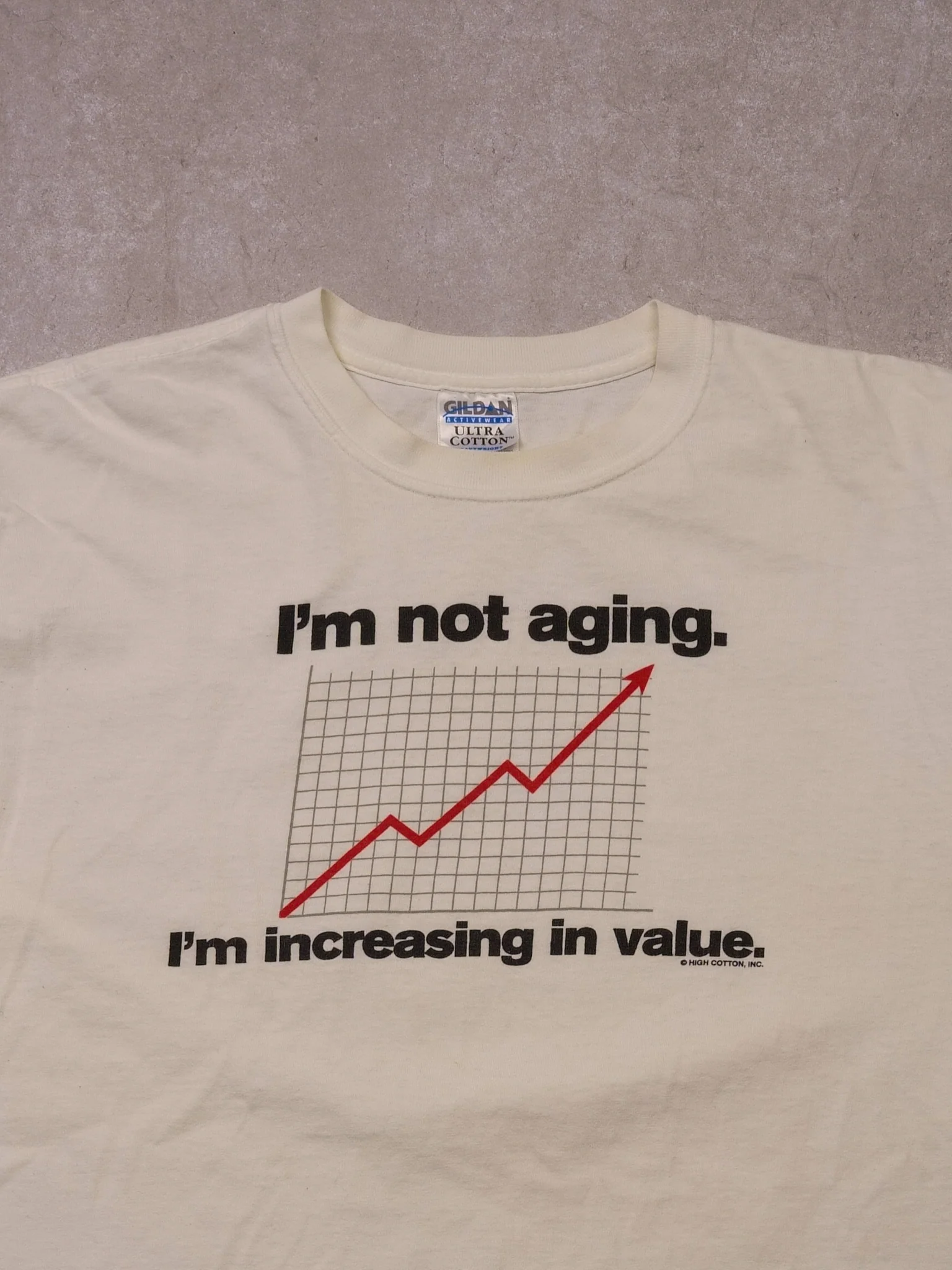 Vintage 90s White "i'm Not Aging. I'm increasing in value." Tee (M/L) - Image 2