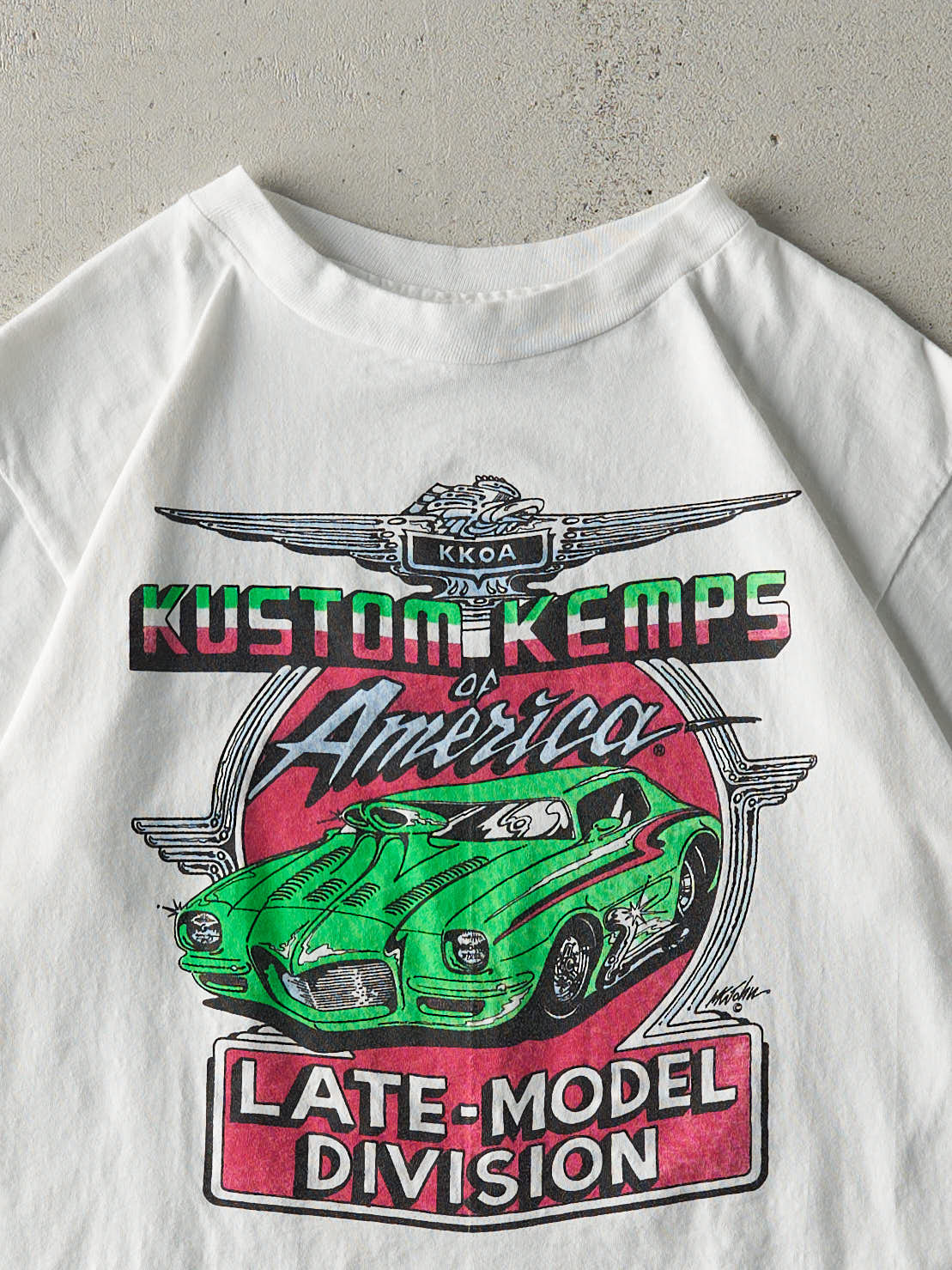 Vintage 90s White Kustom Kemps Single Stitch Tee (S) - Image 2