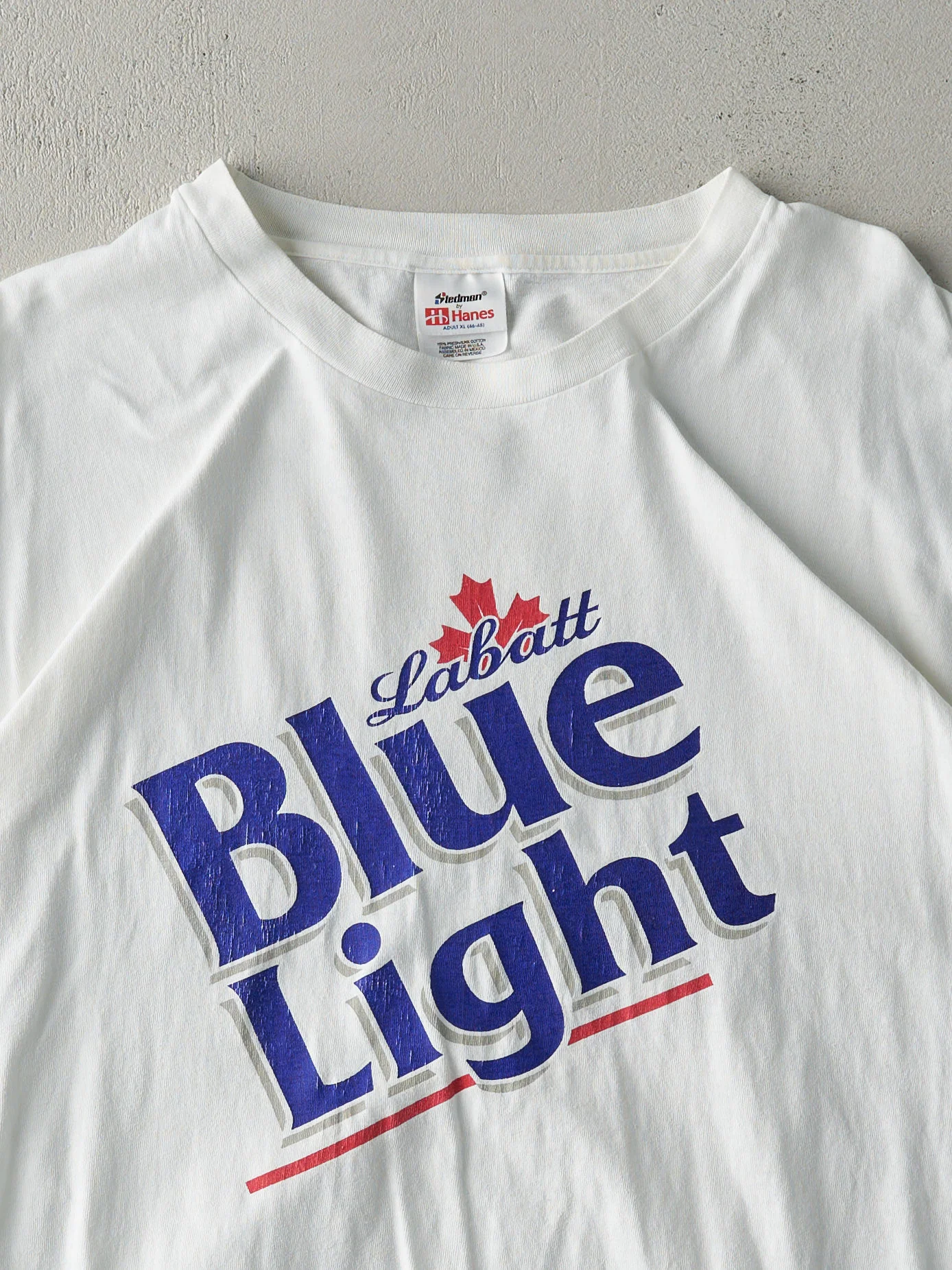 Vintage 90s White Labatt Blue Light Tee (L) - Image 2