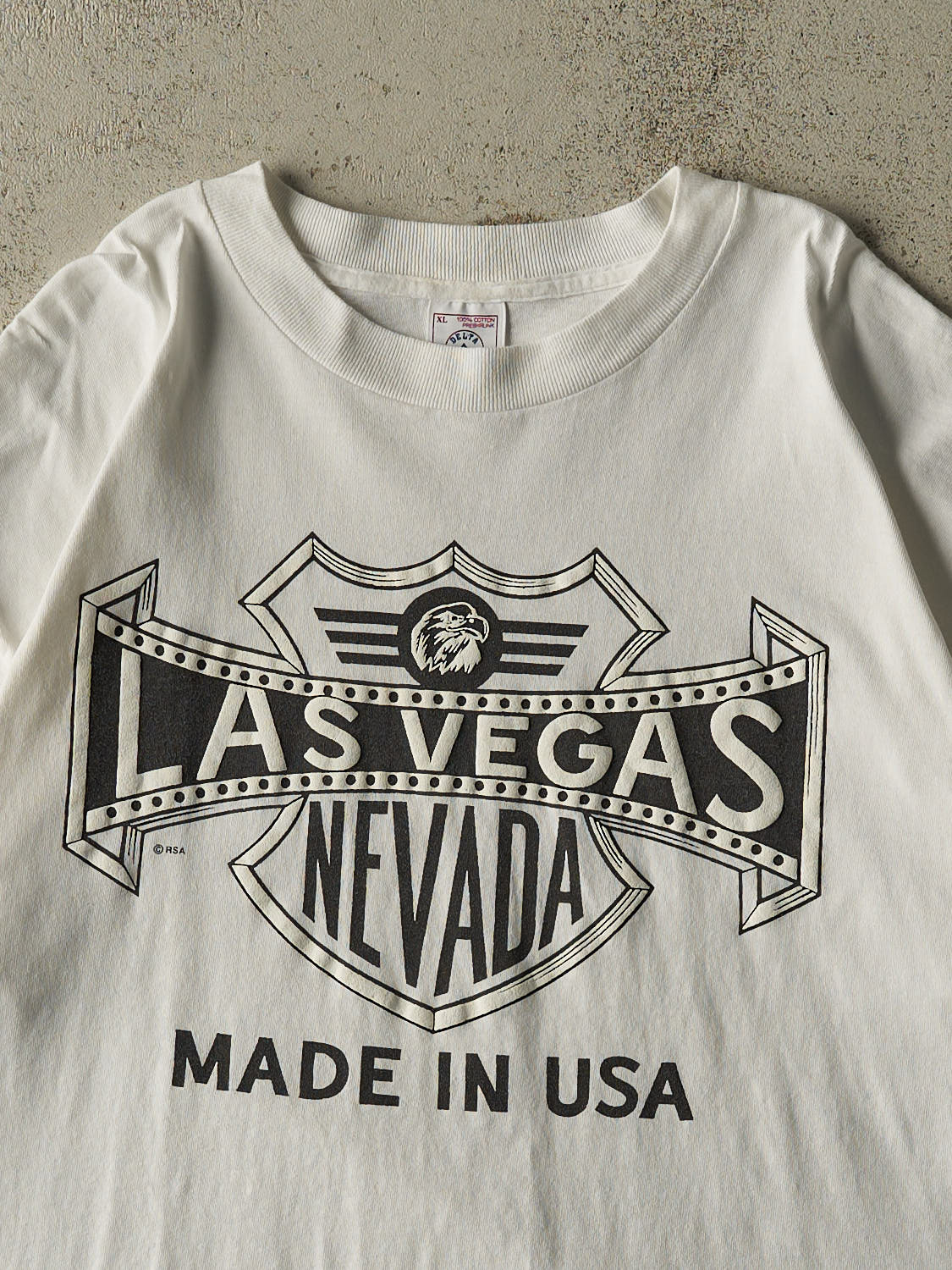 Vintage 90s White Las Vegas Nevada Single Stitch Tee (XL) - Image 2
