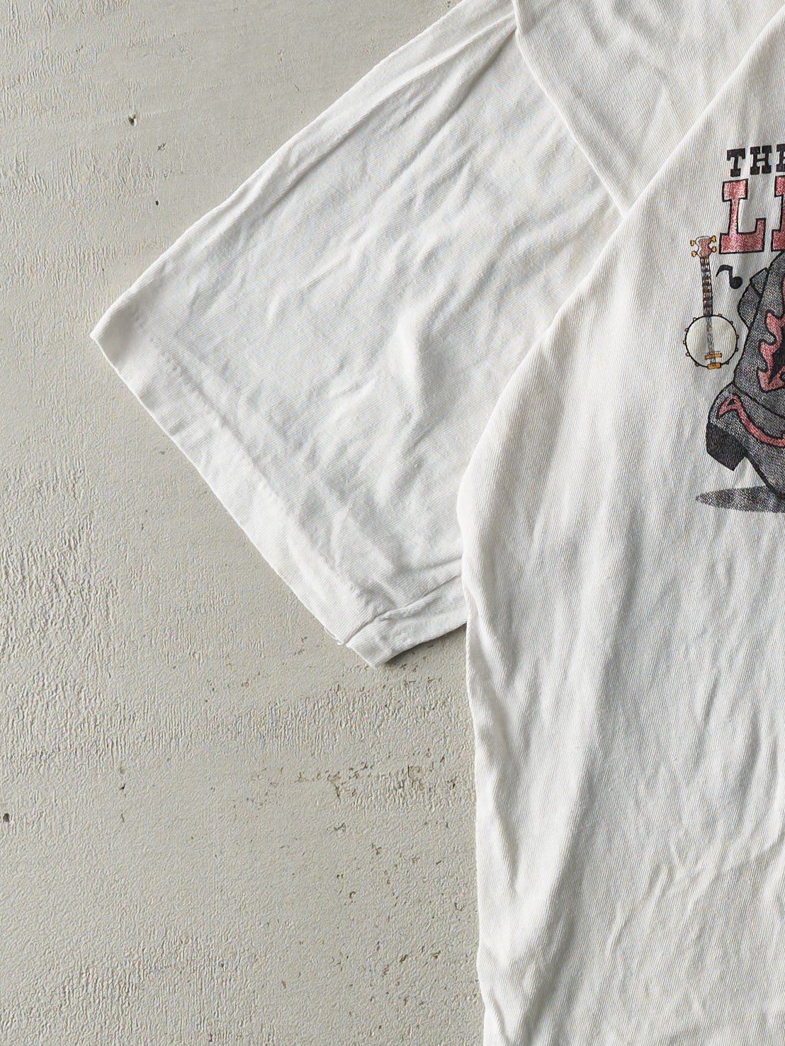 Vintage 90s White Line Dancing Single Stitch Boxy Tee (L) - Image 3