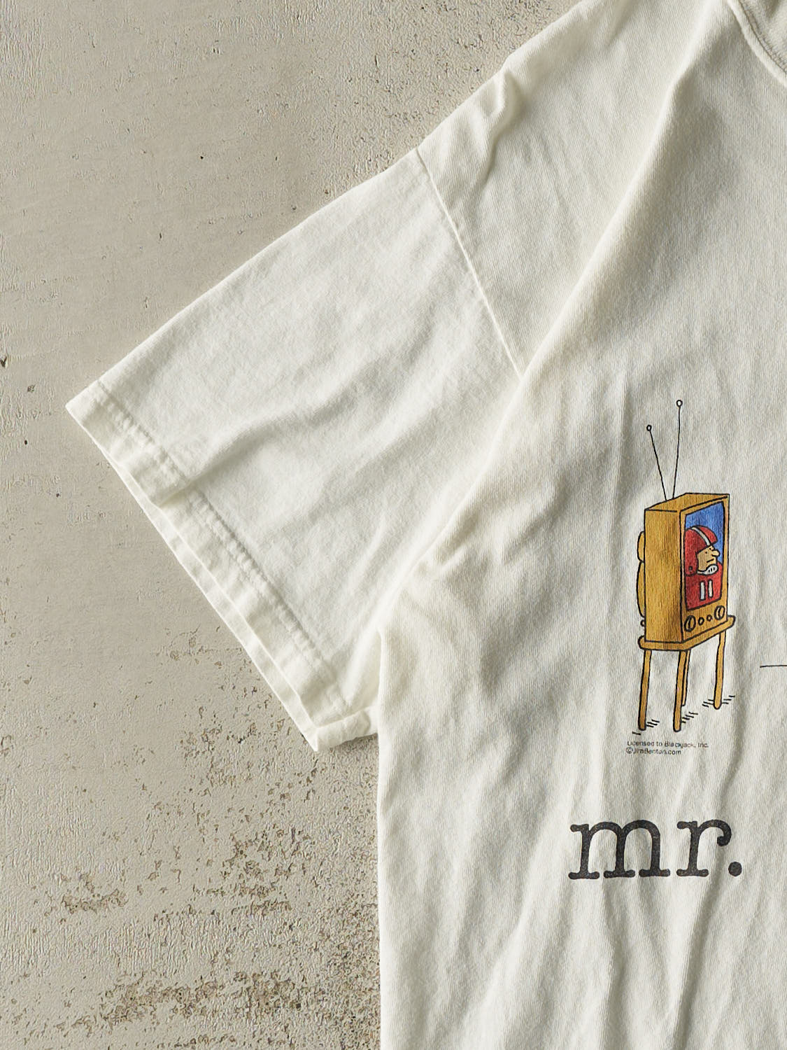 Vintage Y2K White "Mr. New Dad" Slogan Tee (M/L) - Image 3