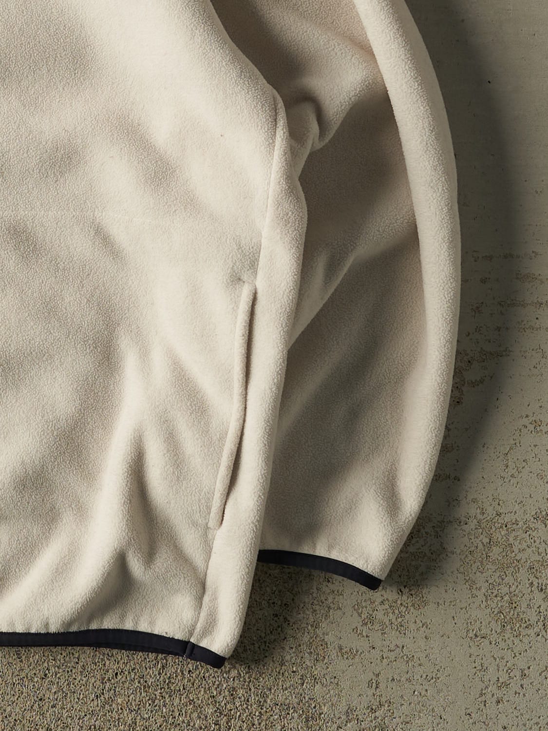 Vintage 90s Beige Nautica Quarter Zip Fleece (XXL) - Image 4