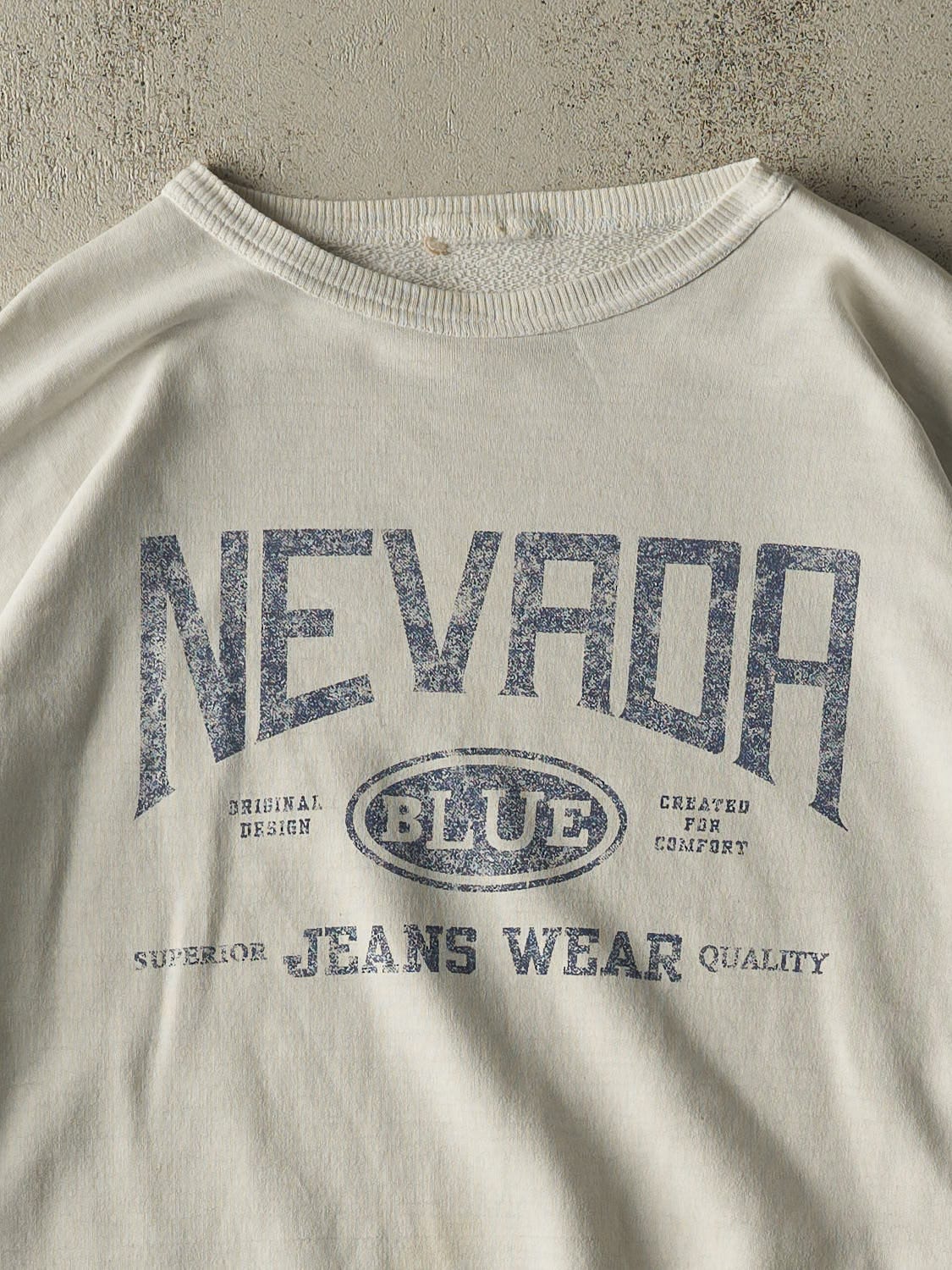 Vintage 90s Beige Nevada Jeans Crewneck (XXL) - Image 2