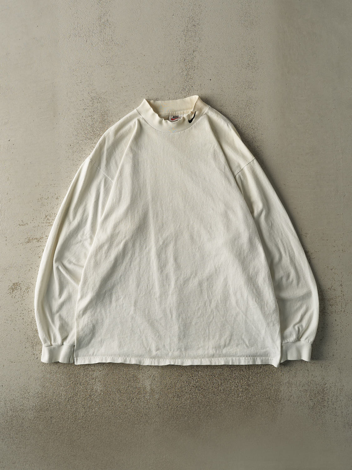 Vintage 90s White Nike Embroidered Mock Neck Long Sleeve (XL/XXL)