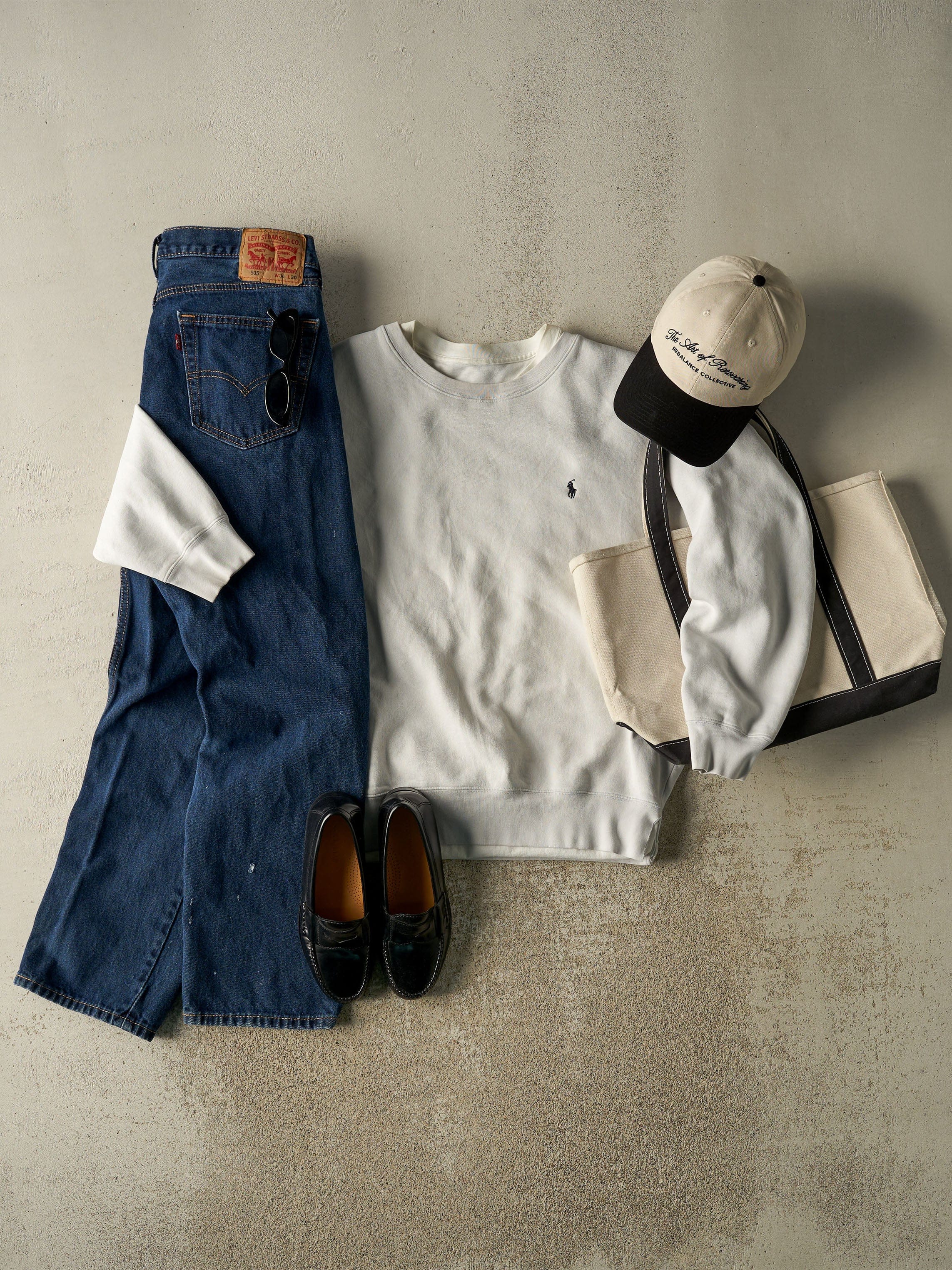 Vintage 90s White Polo Ralph Lauren Crewneck (L/XL) - Image 2