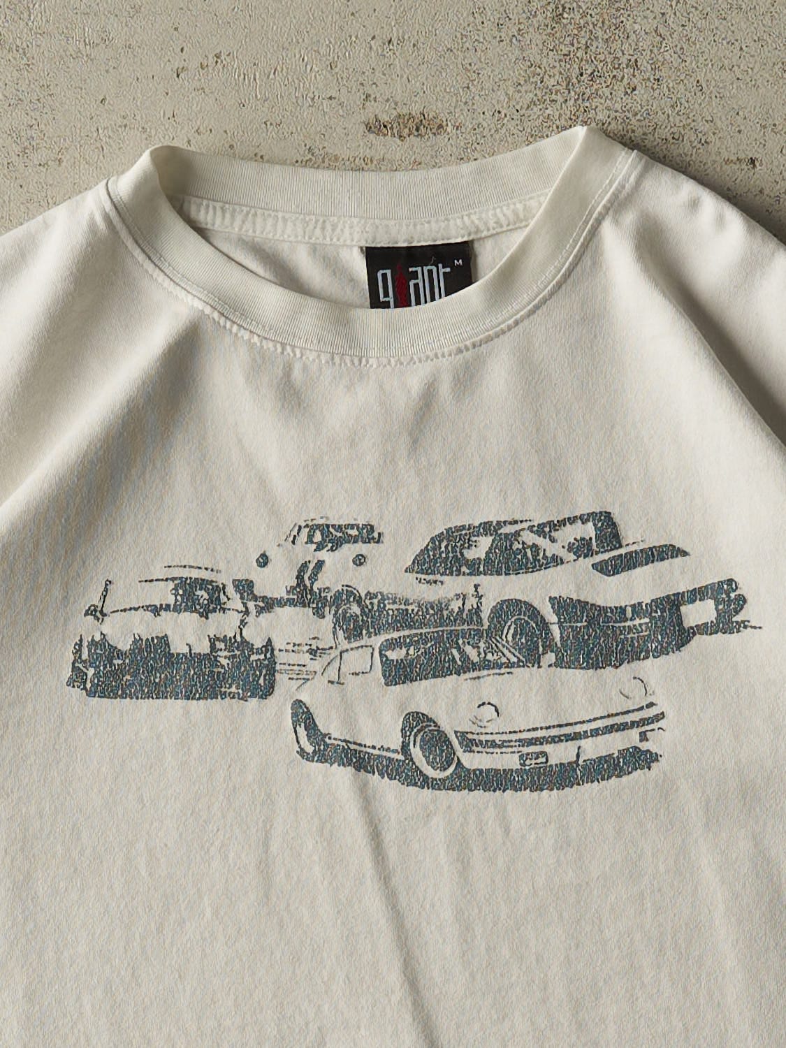 Vintage 90s White Porsche Tee (XS/S) - Image 3