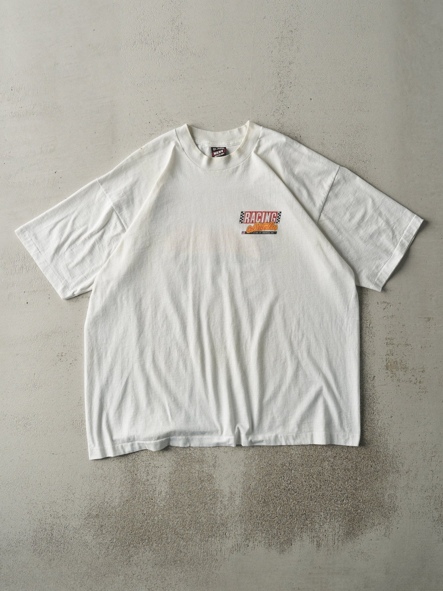 Vintage 90s White Racing Collectables Club of America Single Stitch Tee (L/XL) - Image 2