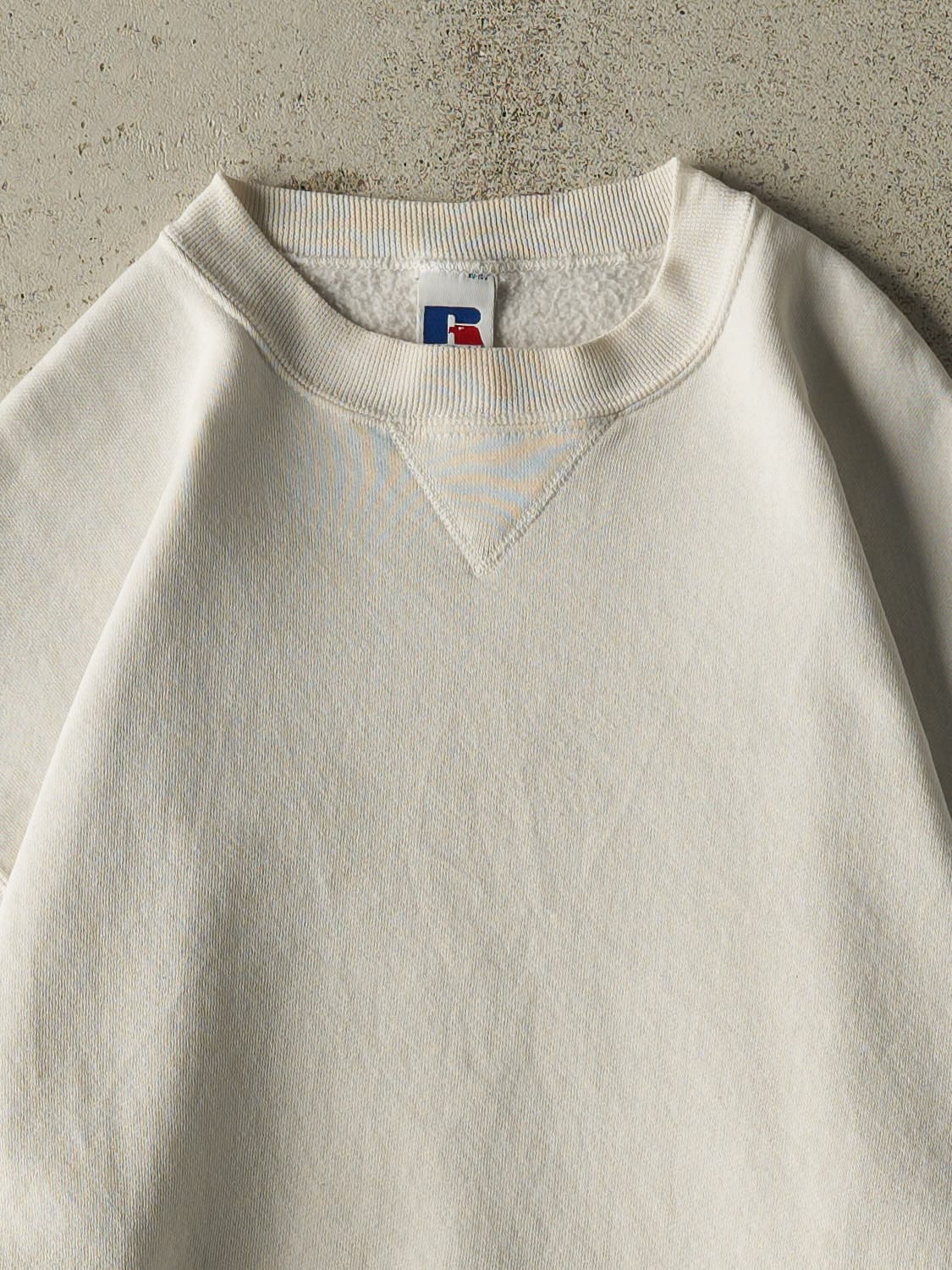 Vintage 90s White Russell Athletic Blank Crewneck (M/L) - Image 2