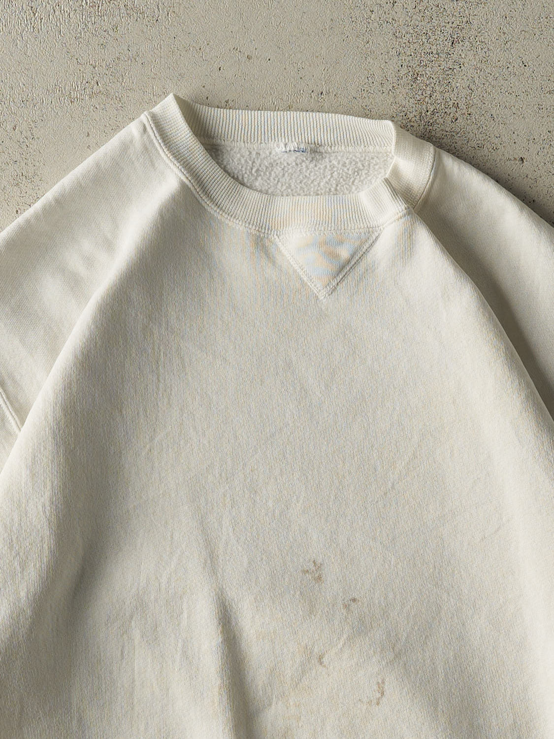 Vintage 90s White Russell Athletic Blank Crewneck (S/M) - Image 2