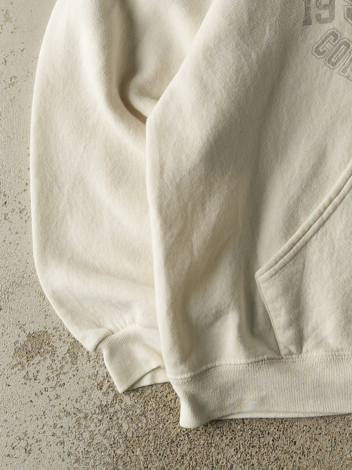 Vintage Y2K Beige Russell Athletic Quarter Zip Hoodie (M/L) - Image 3
