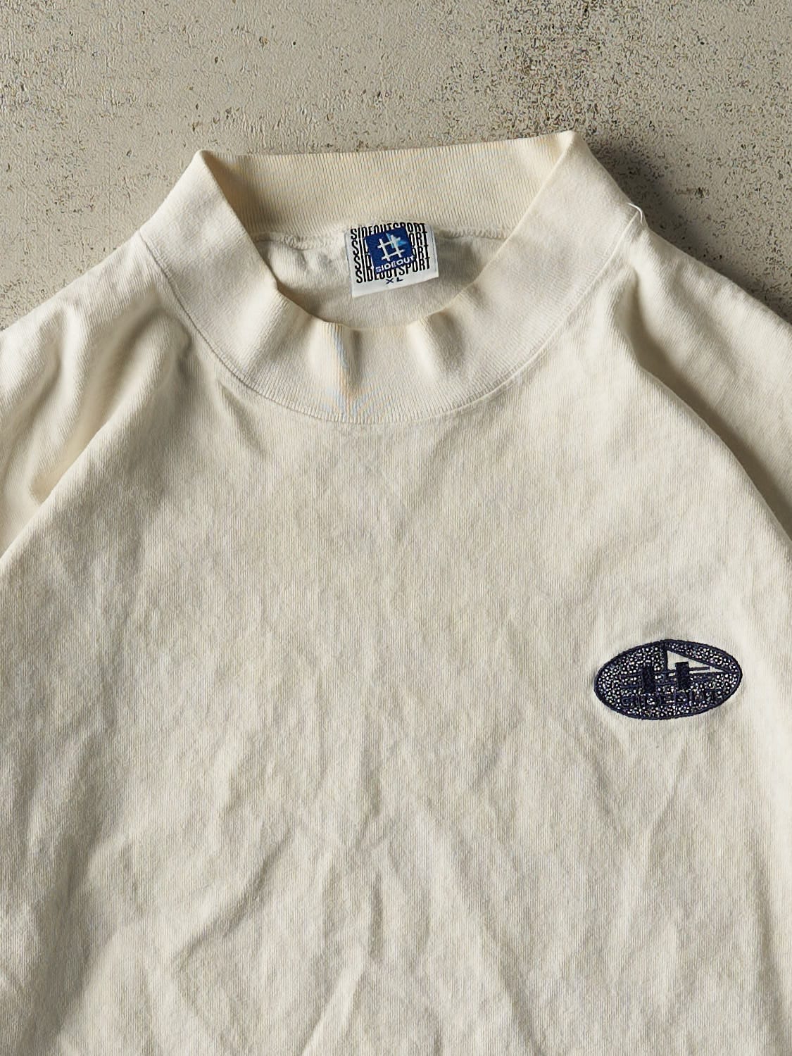 Vintage 90s White Side Out Long Sleeve (L/XL) - Image 2