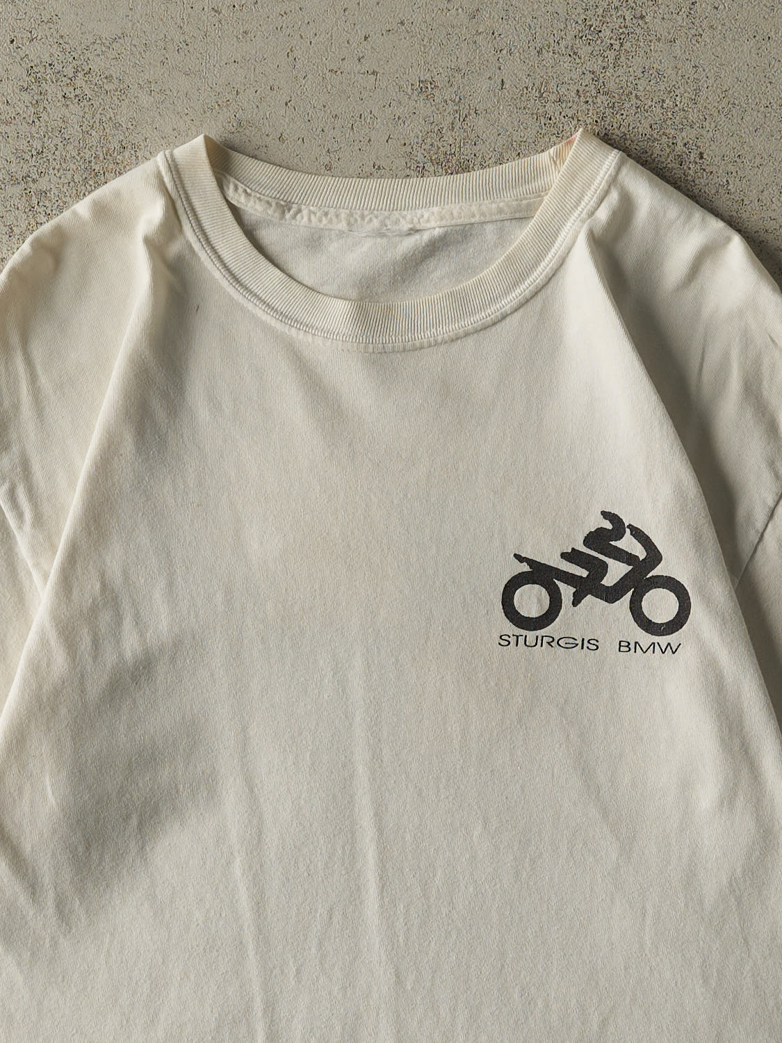 Vintage 90s White Sturgis BMW Tee (M/L) - Image 4