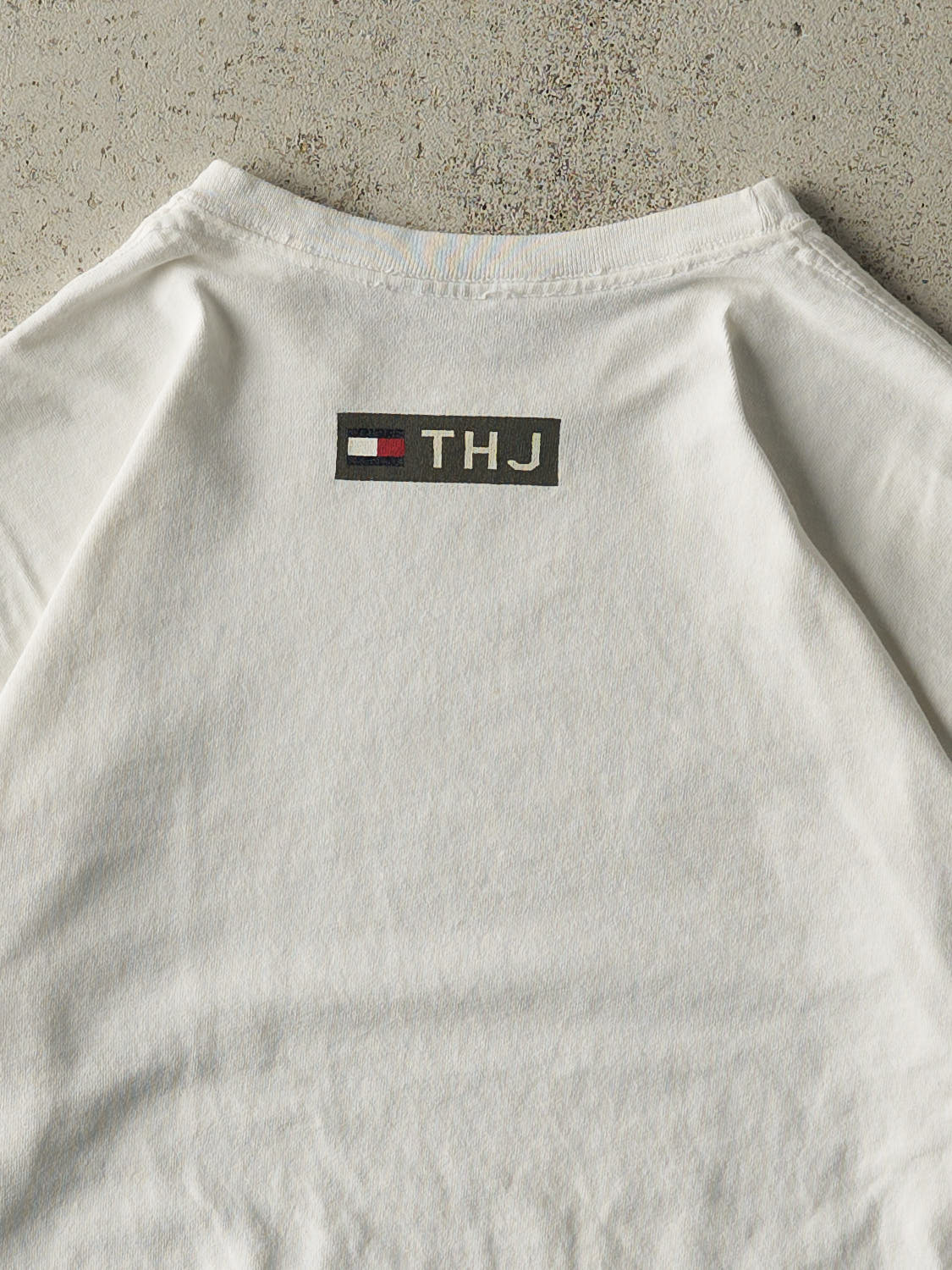 Vintage 90s White Tommy Jeans Long Sleeve (M) - Image 4