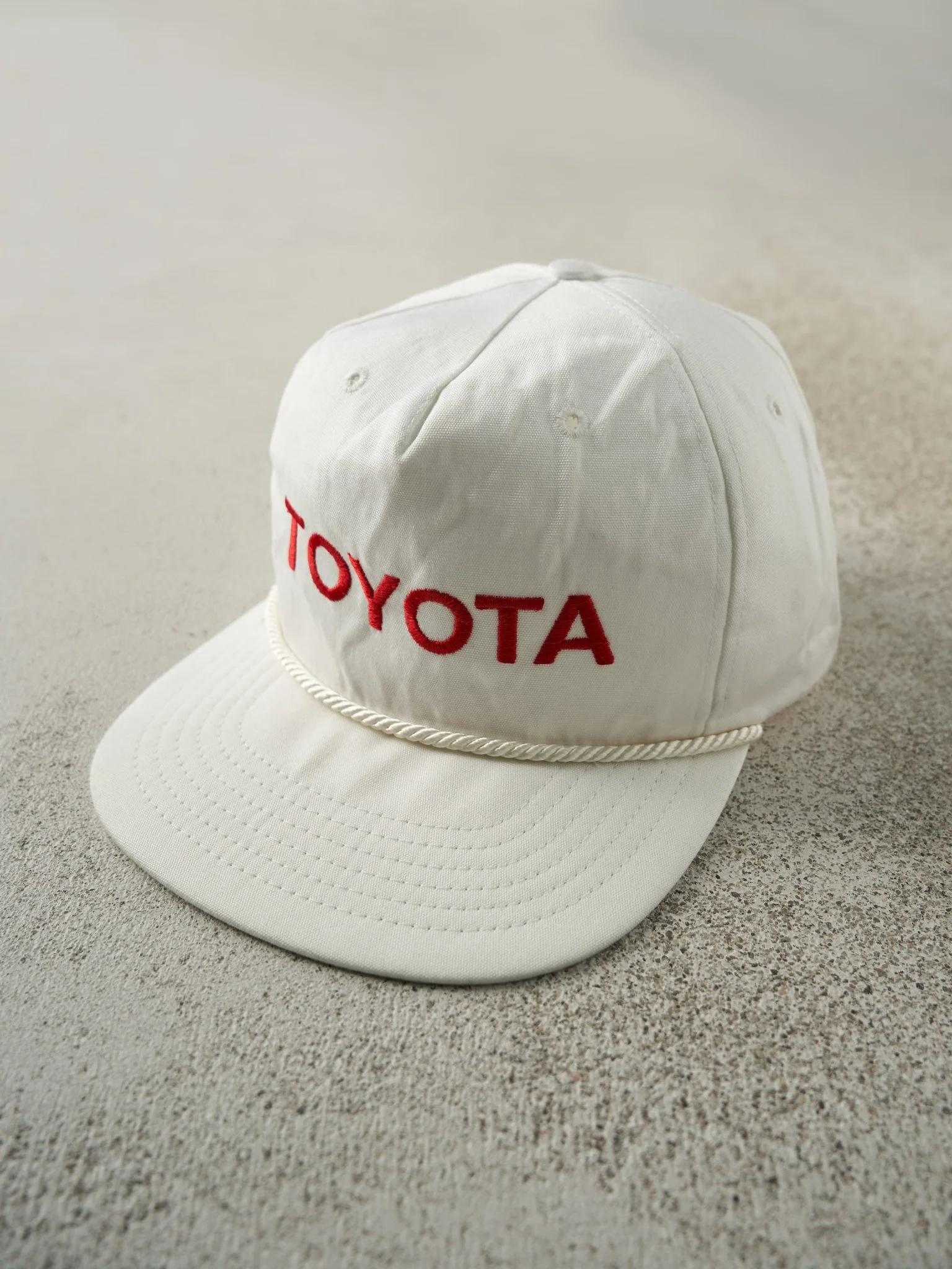 Vintage 90s White Toyota Plastic Strapback Hat - Image 2