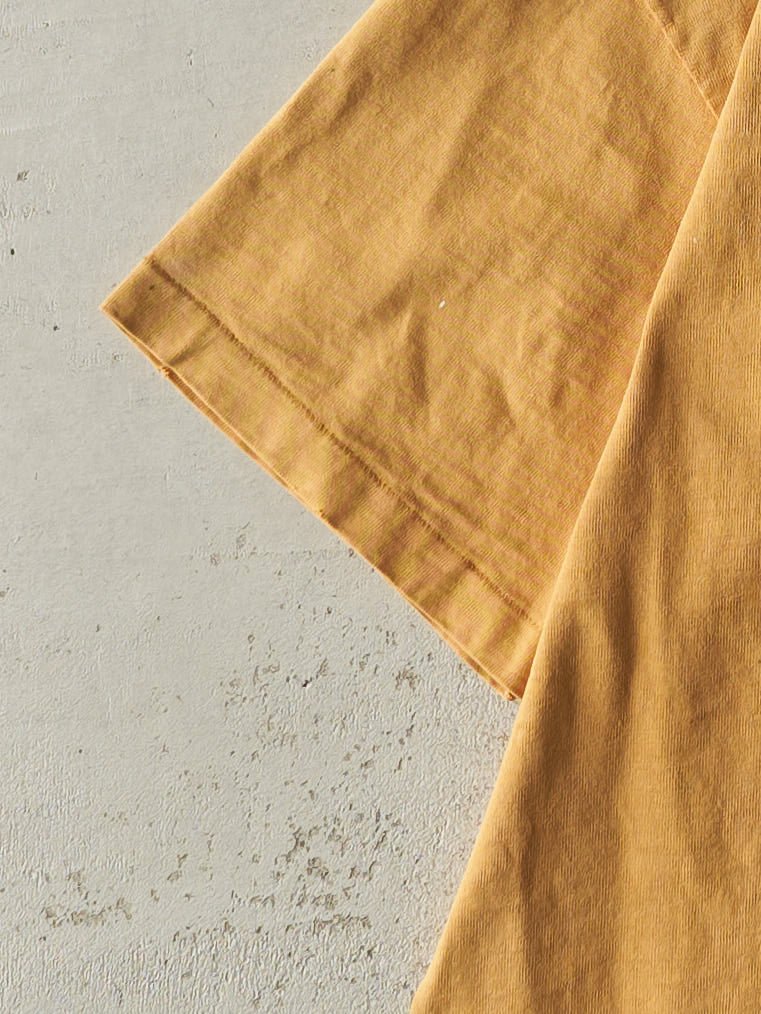 Vintage 90s Yellow Miller Genuine Draft Embroidered Quarter Button Tee (M) - Image 3