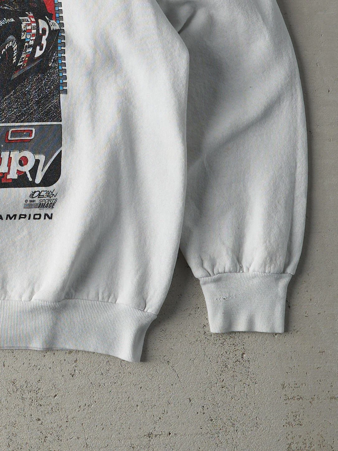 Vintage 91' White Dale Earnhardt Nascar Crewneck (M) - Image 3