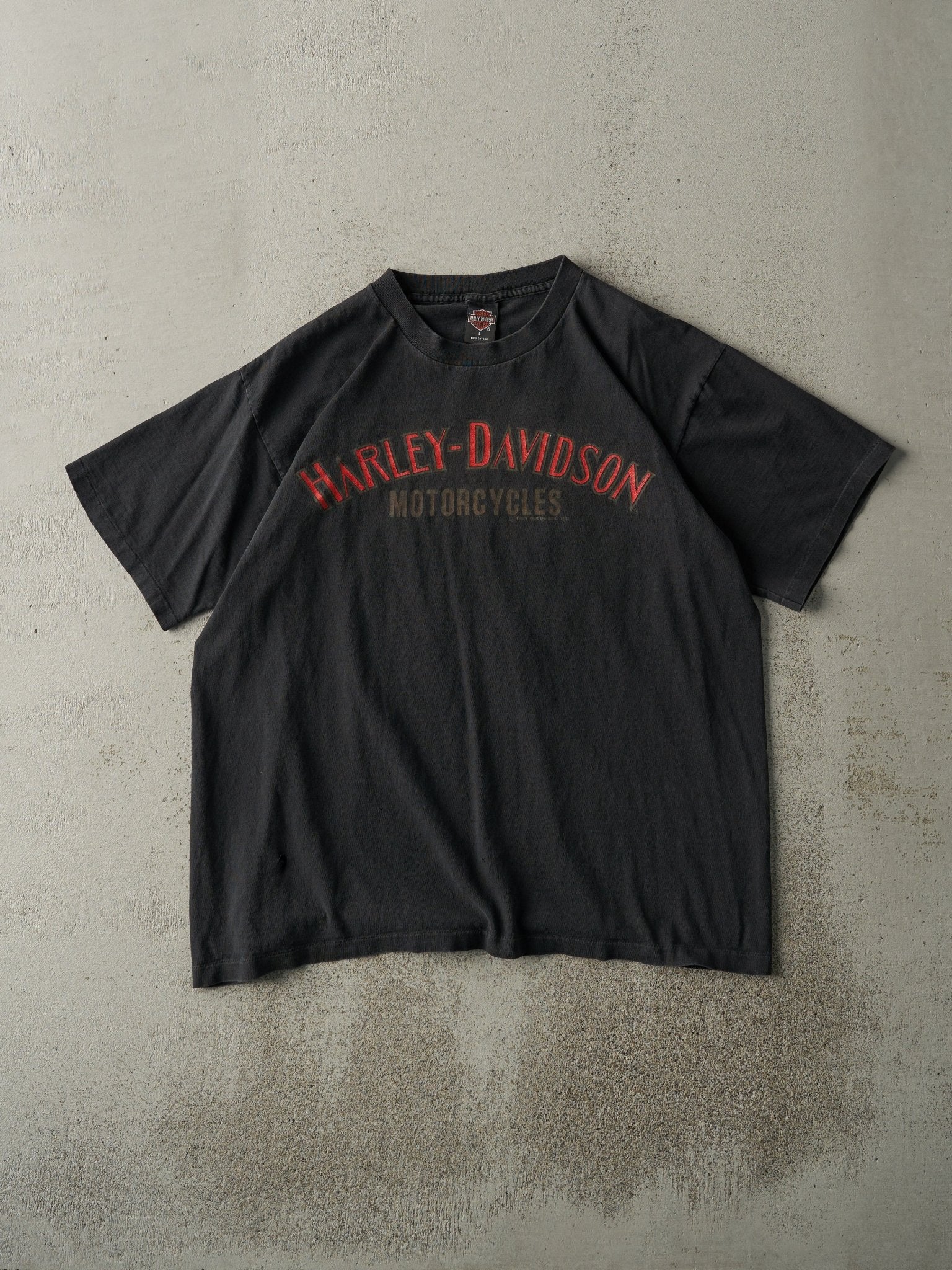 Vintage 92' Faded Black Valley Forge, PA Harley Davidson Single Stitch Tee (M)