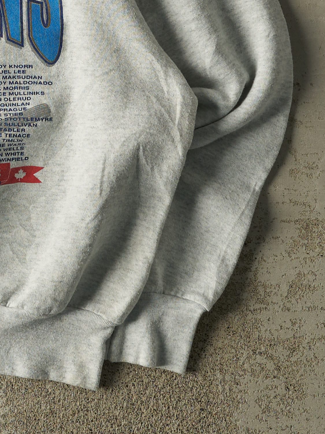 Vintage 92' Heather Grey Toronto Blue Jays World Series Champions Crewneck (L/XL) - Image 4