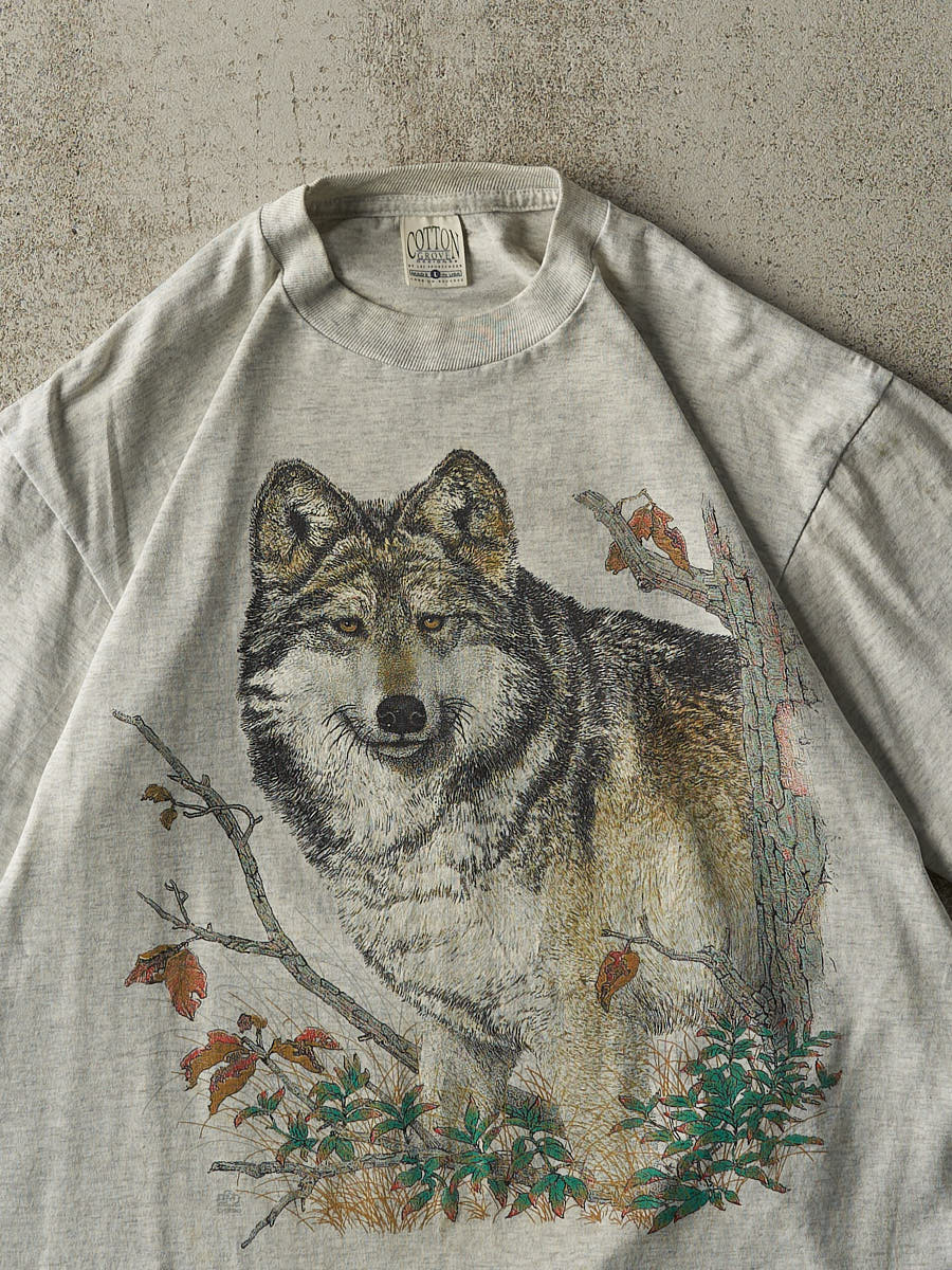Vintage 92' Heather Grey Wolf Tee (M/L) - Image 2