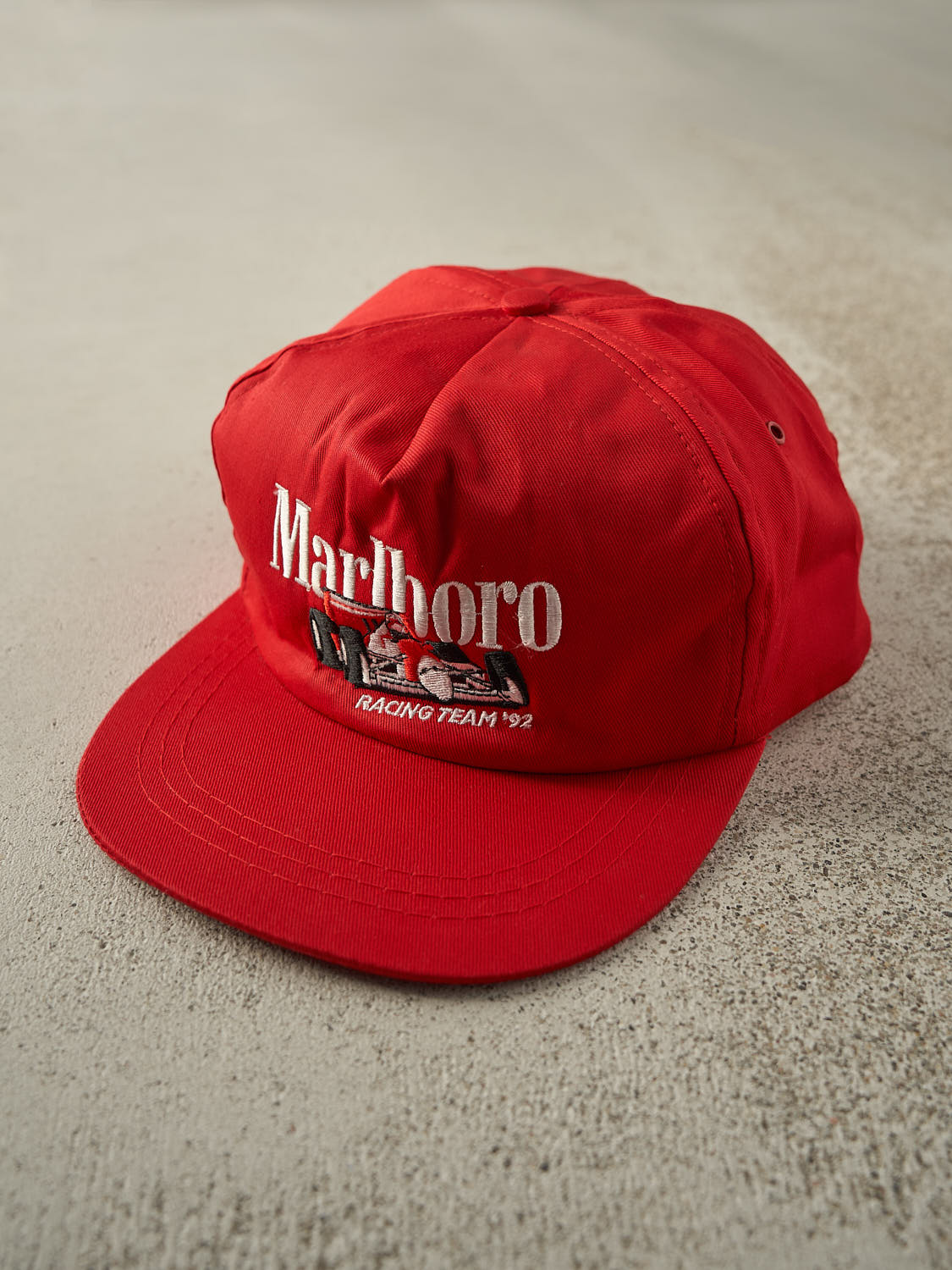 Vintage 92' Red Marlboro Racing Team Snapback Hat - Image 3