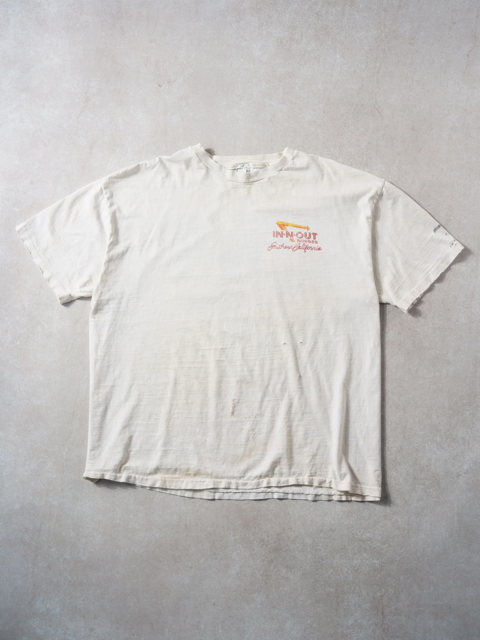 Vintage 92' White In N Out Burger Southern California Hanes Graphic Tee (L/XL)