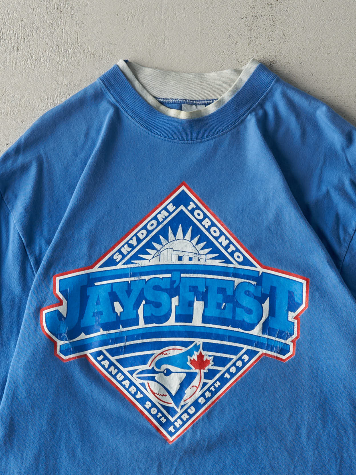 Vintage 93' Blue Toronto Blue Jays Jays'Fest Double Neck Tee (M/L) - Image 2