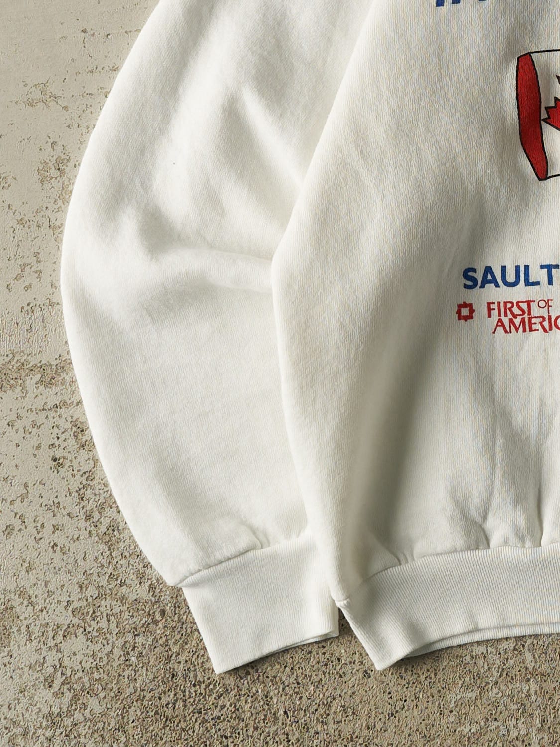 Vintage 93' White 25th Annual International 500 Racing Crewneck (S/M) - Image 3