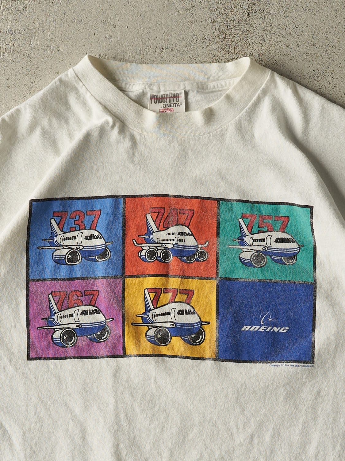 Vintage 93' RARE White Boeing Aircrafts Tee (XL/XXL) - Image 2
