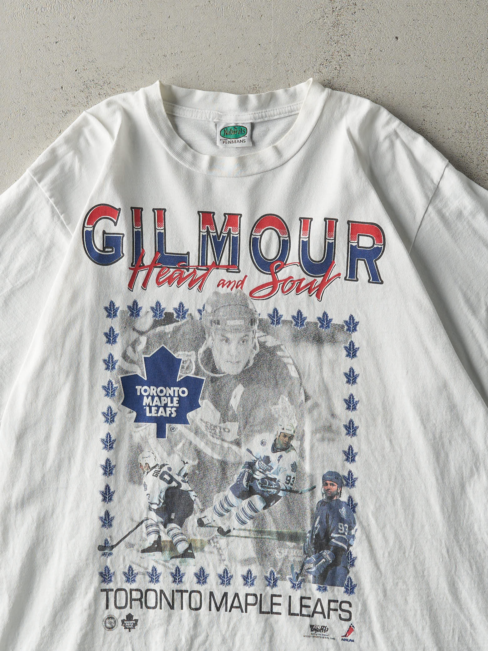 Vintage 93' White Doug Gilmour Toronto Maple Leafs Single Stitch Tee (M) - Image 2
