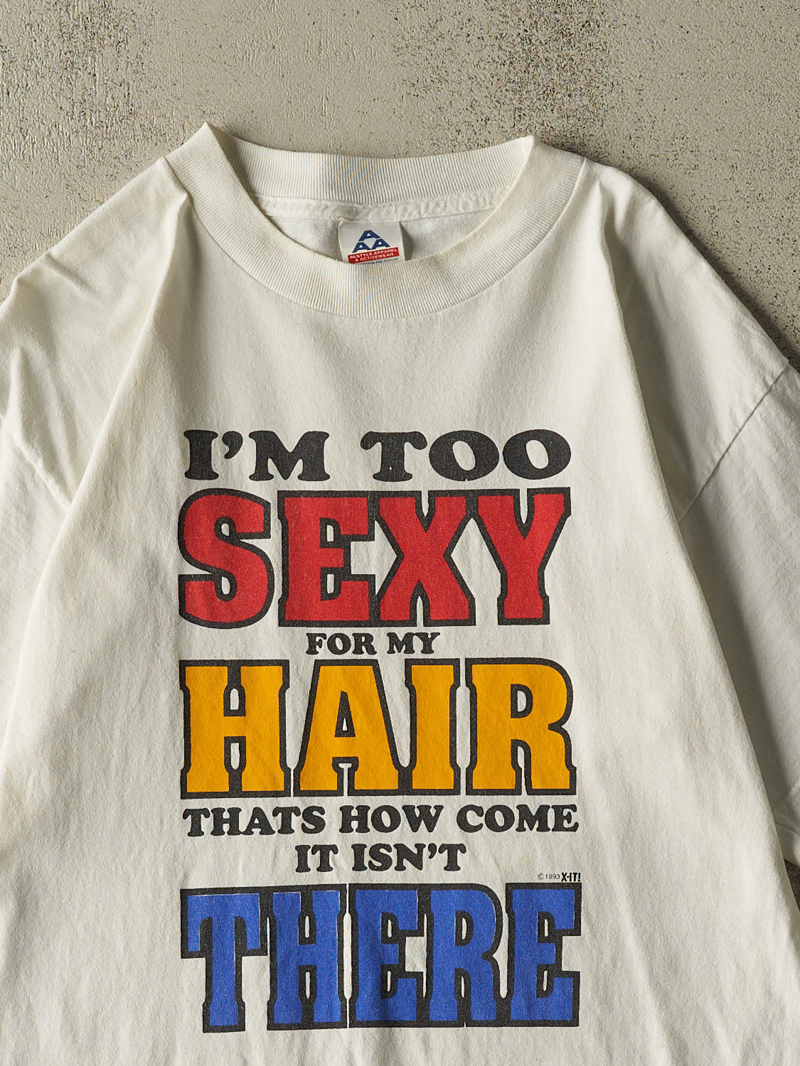Vintage 93' White "I'm Too Sexy For My Hair" Tee (M/L) - Image 2