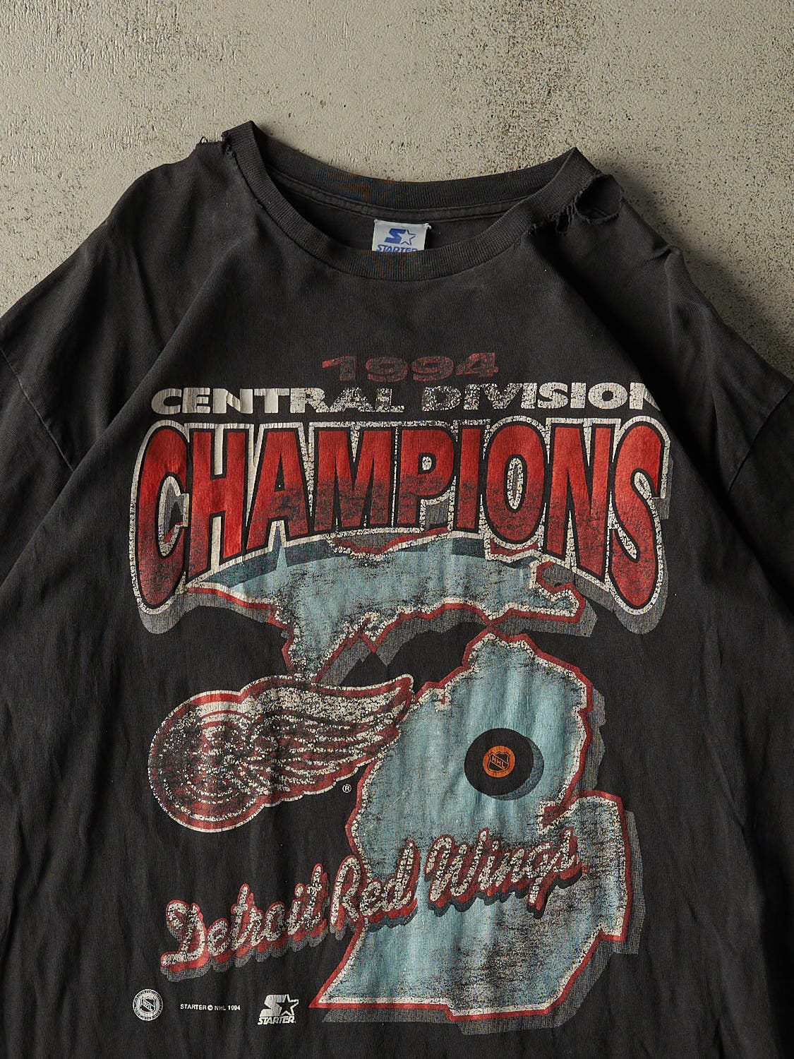 Vintage 94' Black Detroit Red Wings Divison Champions Tee (XL/XXL) - Image 2