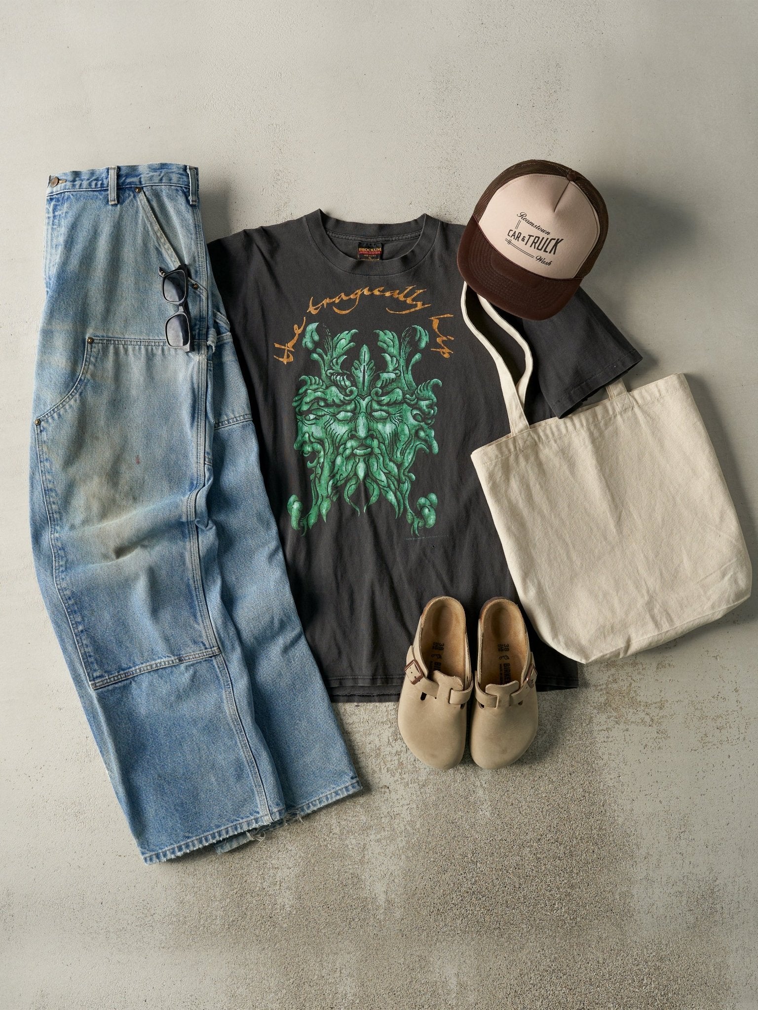 Vintage 94' Faded Black the Tragically Hip Single Stitch Tee (L) - Image 2