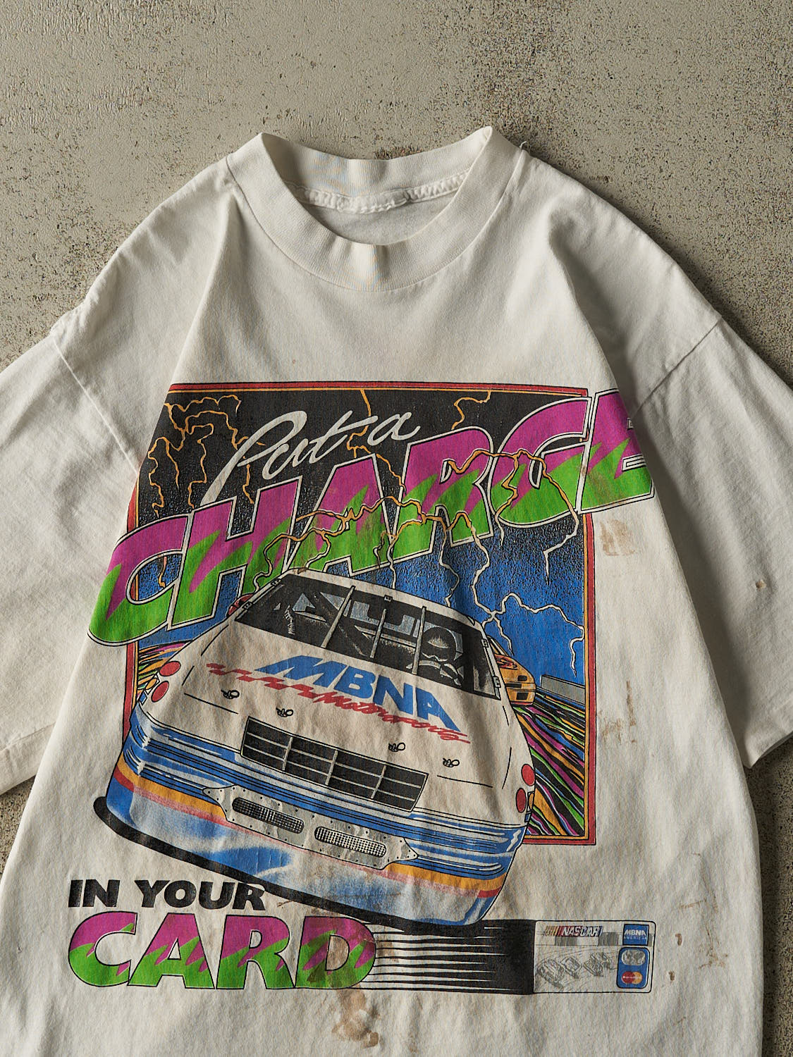 Vintage 94' White Nascar Single Stitch Tee (M/L) - Image 3