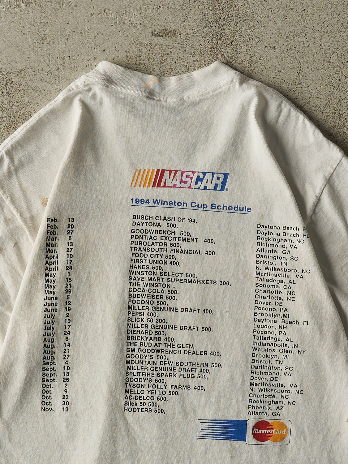 Vintage 94' White Nascar Single Stitch Tee (M/L) - Image 4