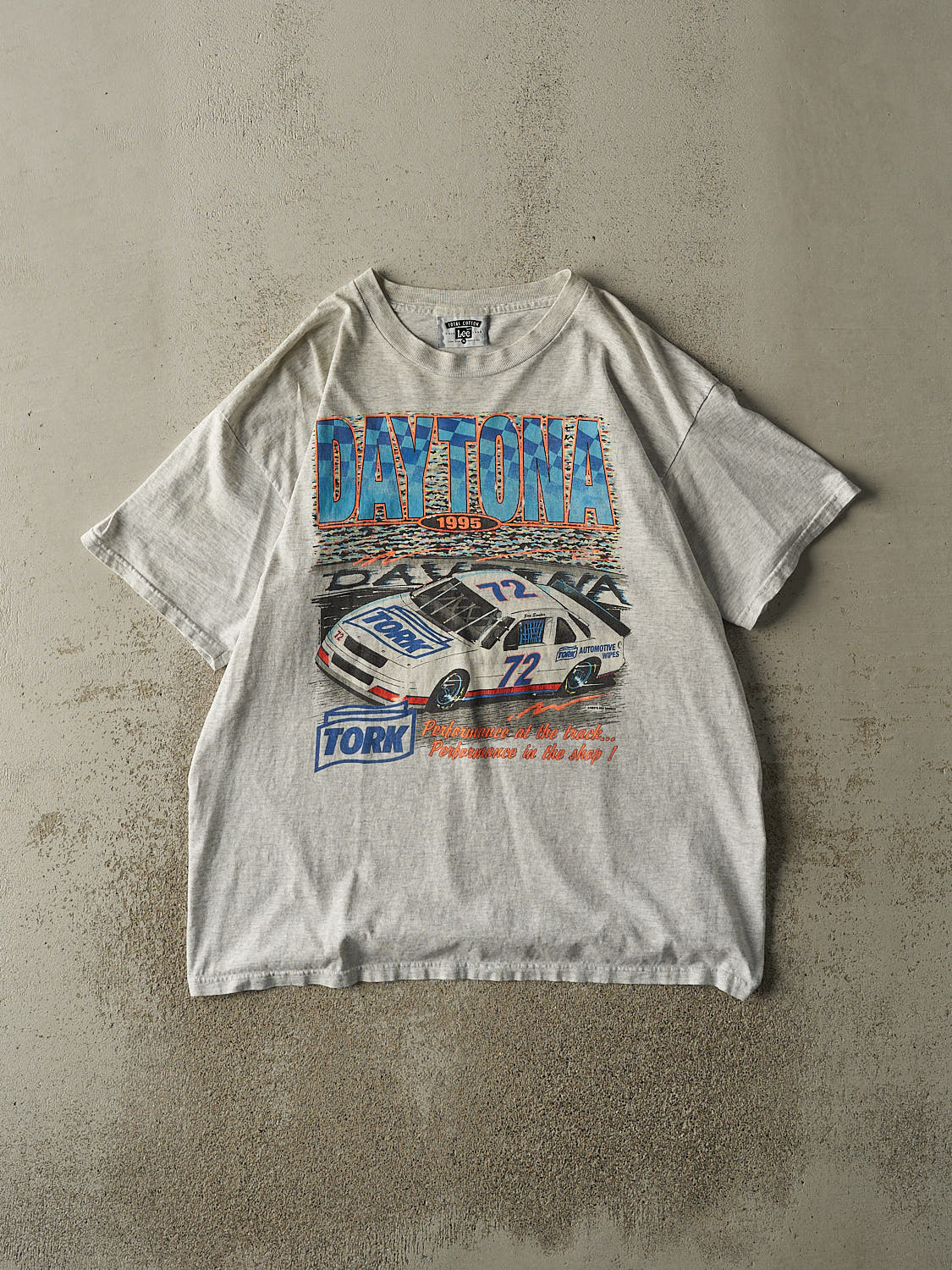 Vintage 95' Heather Grey Daytona Racing Tee (XL)