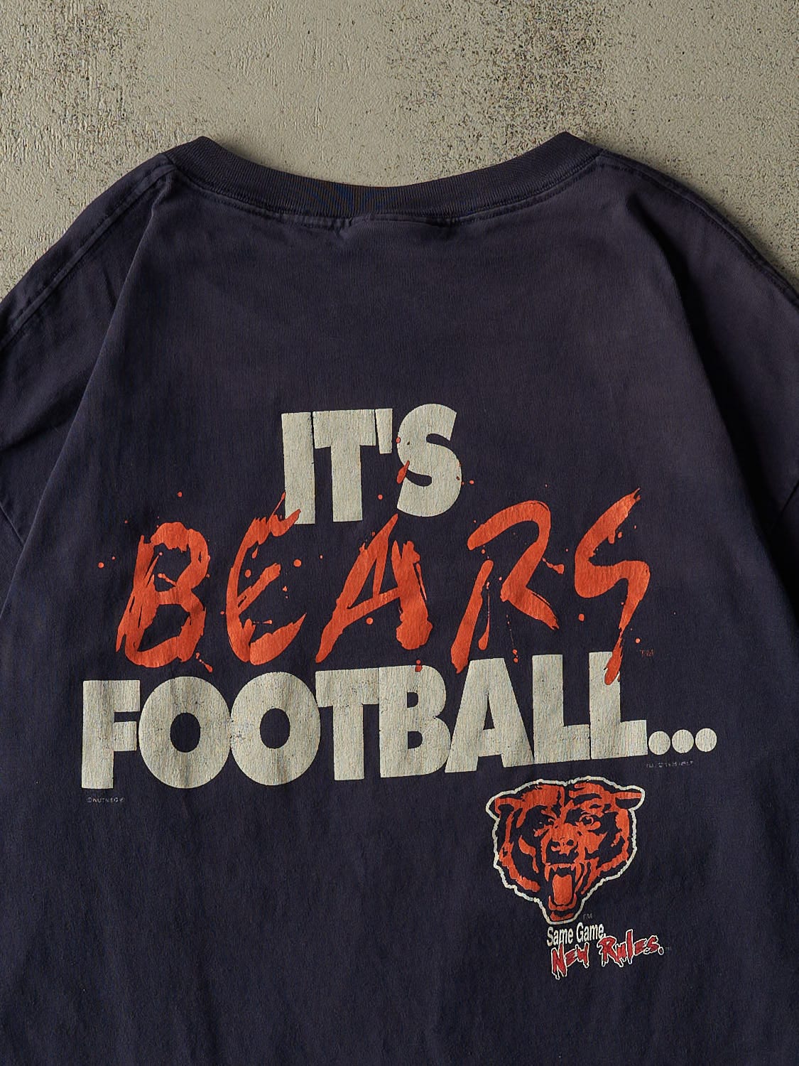 Vintage 95' Navy Blue Chicago Bears "It's Not Just Football" Tee (XL) - Image 4