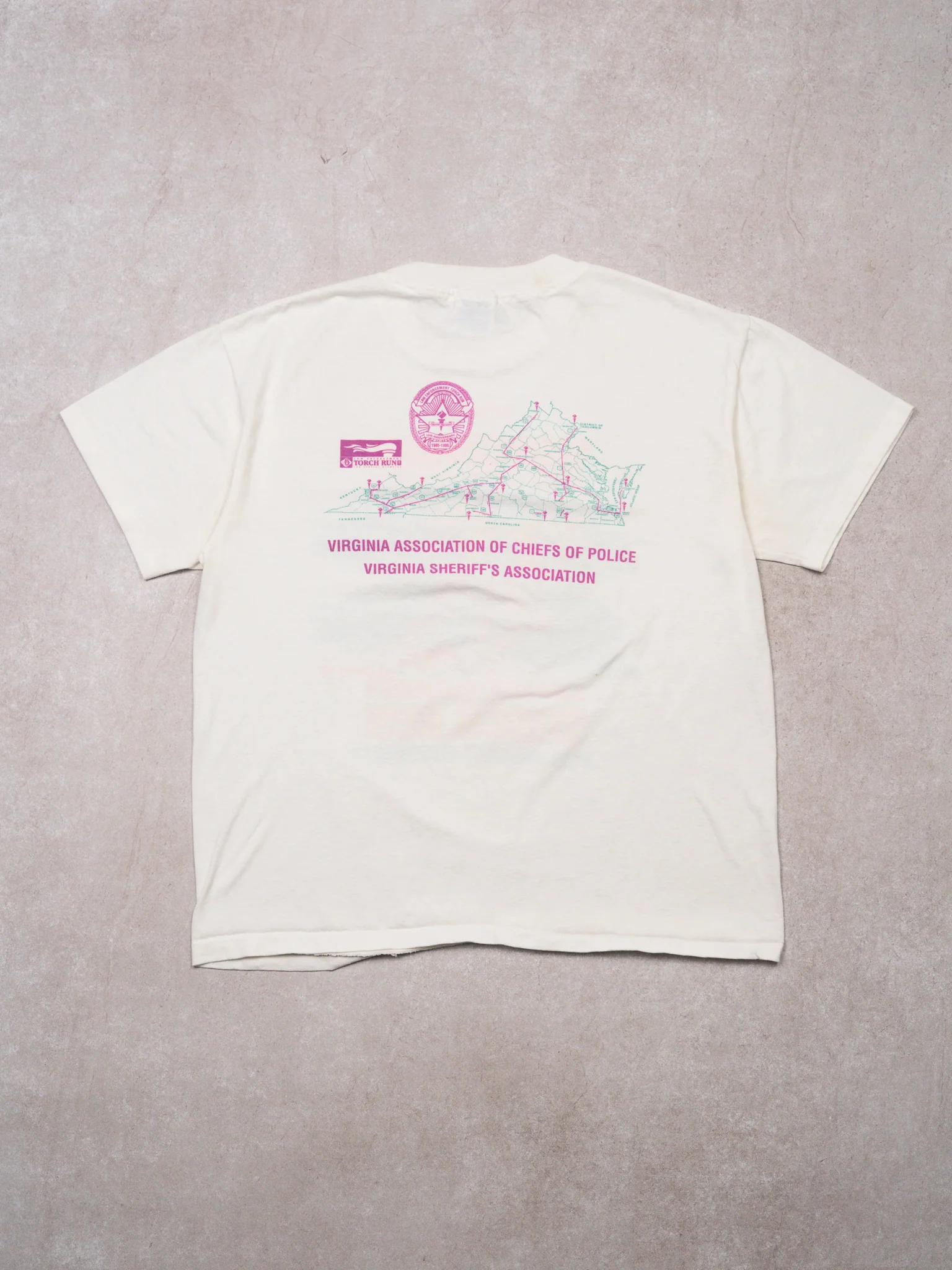 Vintage '95 Virginia White Law Torch Run Tee (M/L) - Image 3