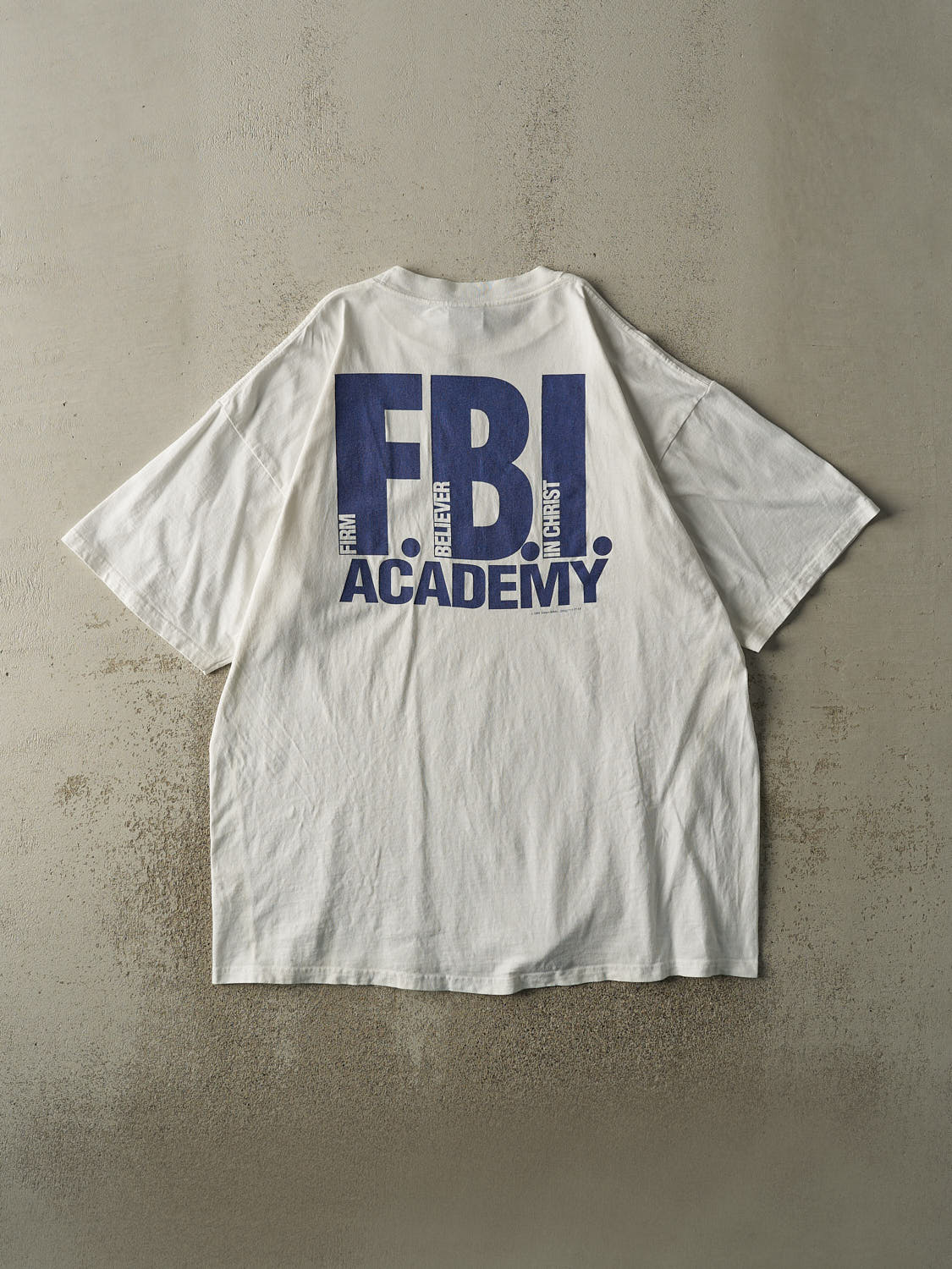 Vintage 95' White FBI Religious Parody Tee (XXL) - Image 2