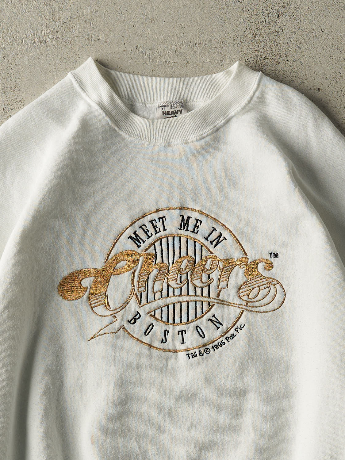 Vintage 95' White Cheers "Meet Me In Boston" Crewneck (L/XL) - Image 2