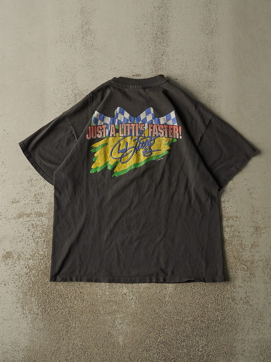 Vintage 96' Black Chad Little John Deere Racing Single Stitch Tee (L/XL) - Image 2