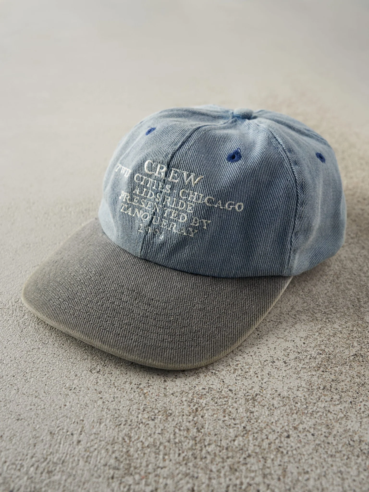 Vintage 96' Washed Blue & Grey Embroidered Crew Twin Cities Strapback - Image 2